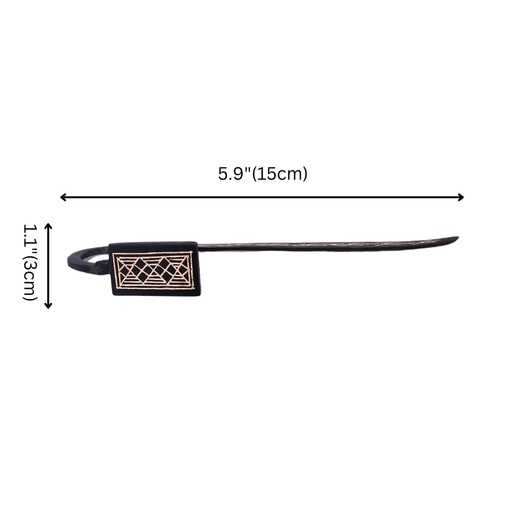 Black Bookmark - Bidri Art - Silver Inlay Work 
