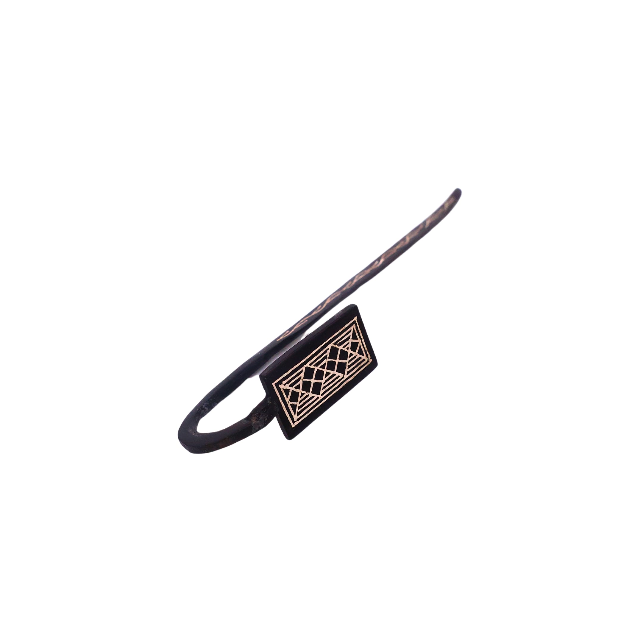 Black Bookmark - Bidri Art - Silver Inlay Work 