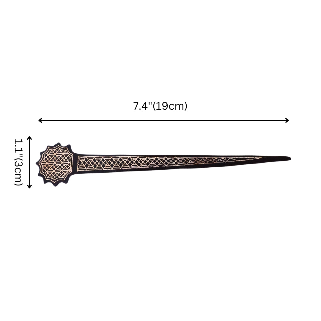Black Bookmark - Bidri Art - Silver Inlay Work 