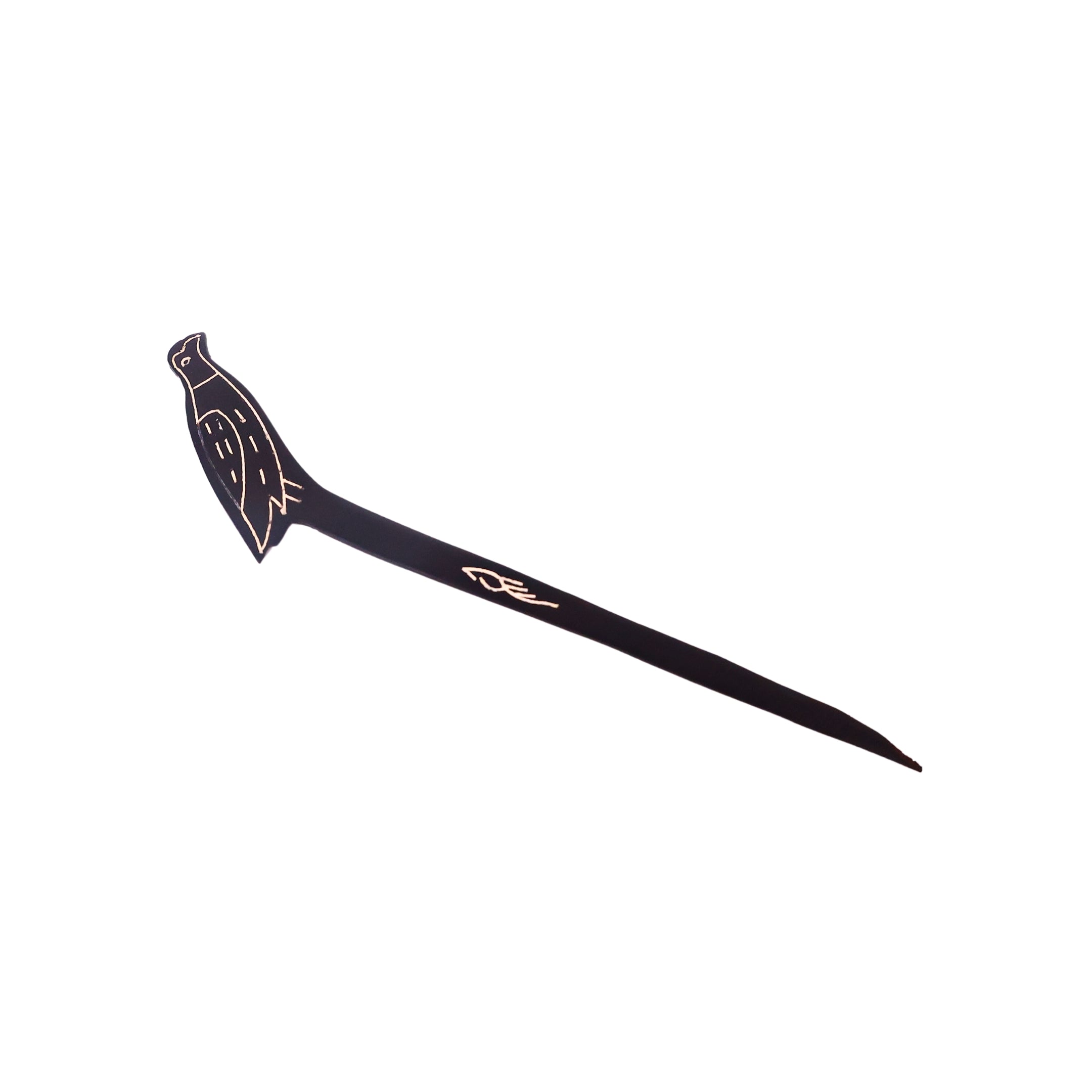 Black Bookmark - Bidri Art - Silver Inlay Work 
