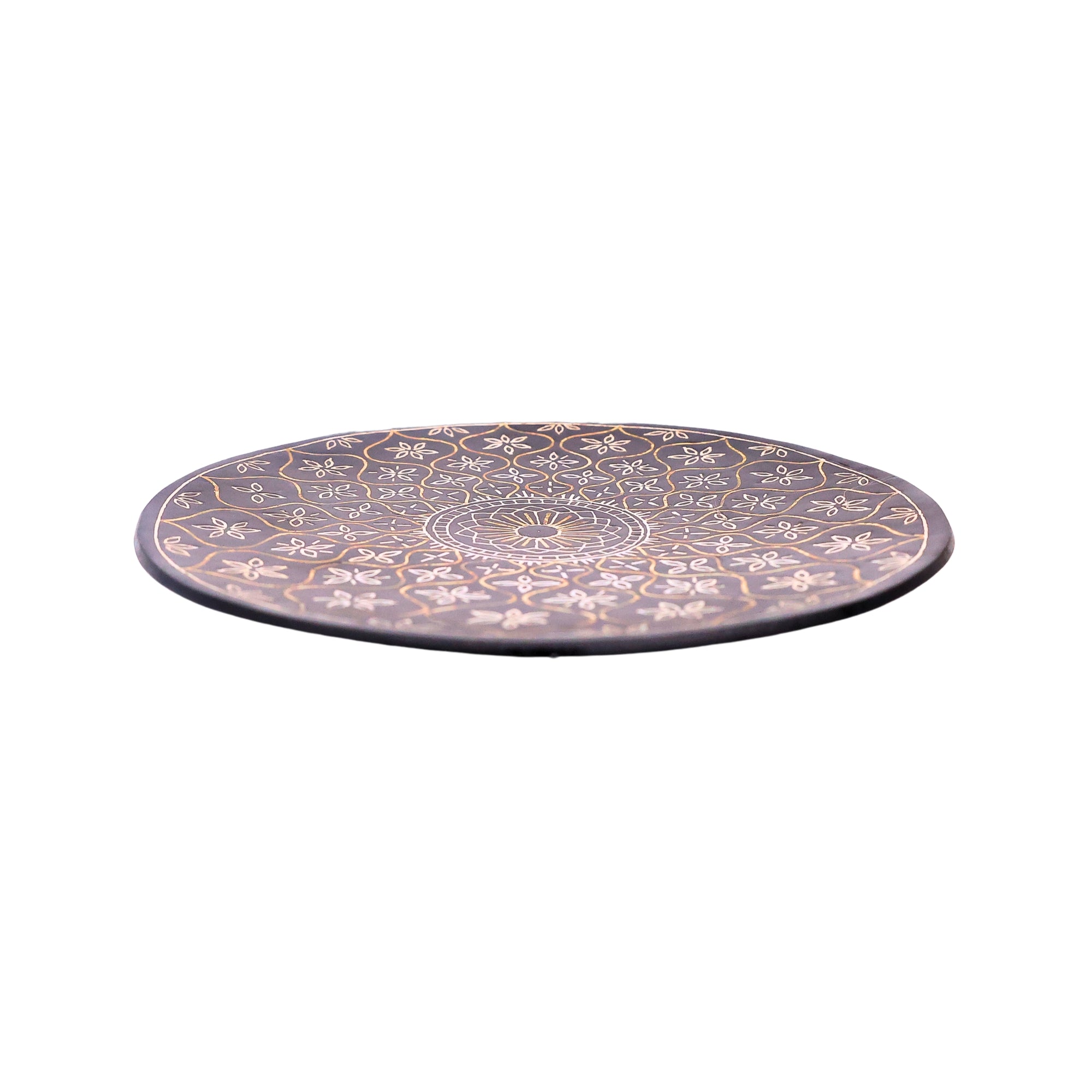 Black Decorative Plate - Bidri Art - Silver Inlay Work – Natriel