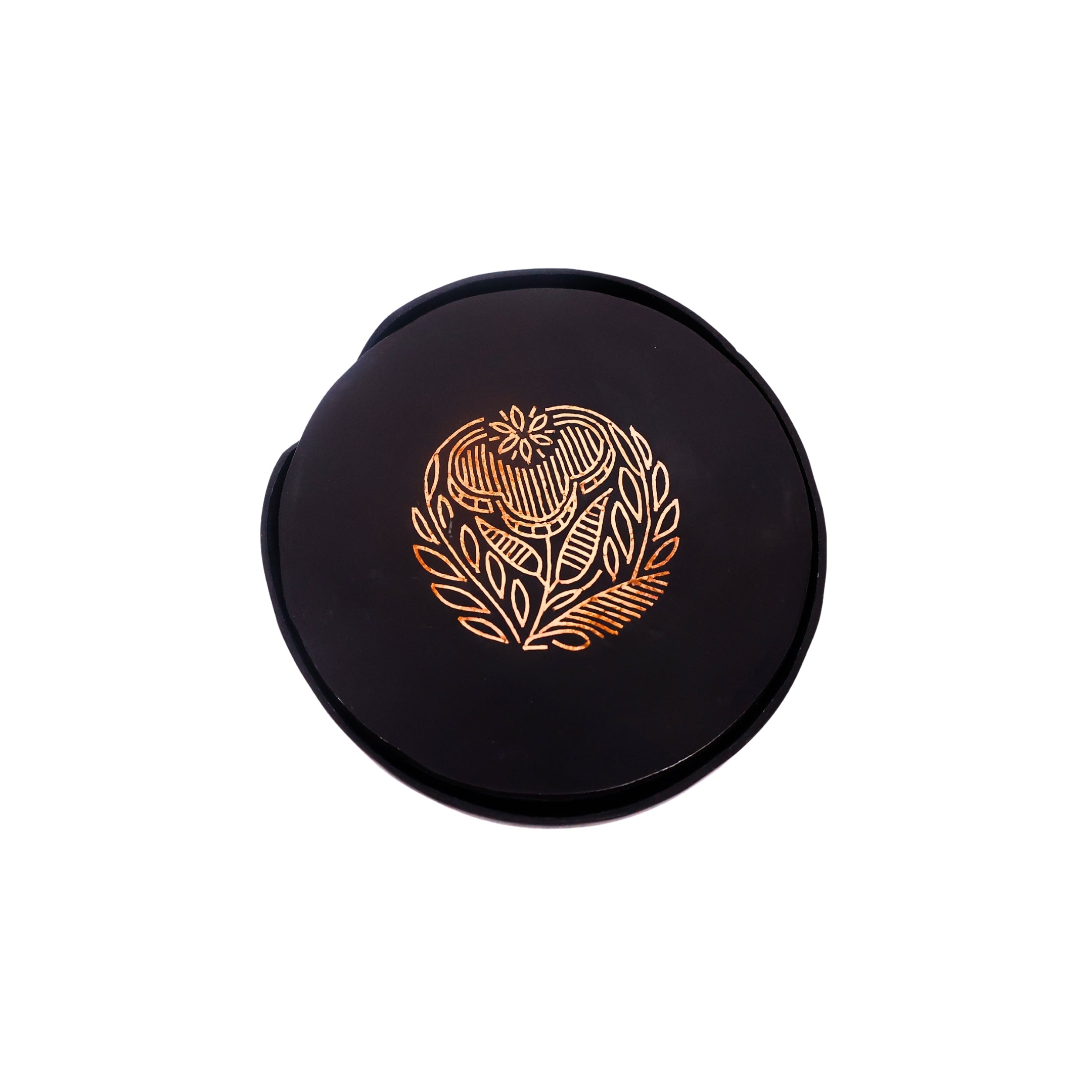 Black Tea Coasters - Bidri Art - Copper Inlay Work 