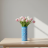 Blue Pottery Decorative Cylindrical Vase—Cyan Blue