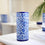 Blue Pottery Decorative Cylindrical Vase—White and Blue