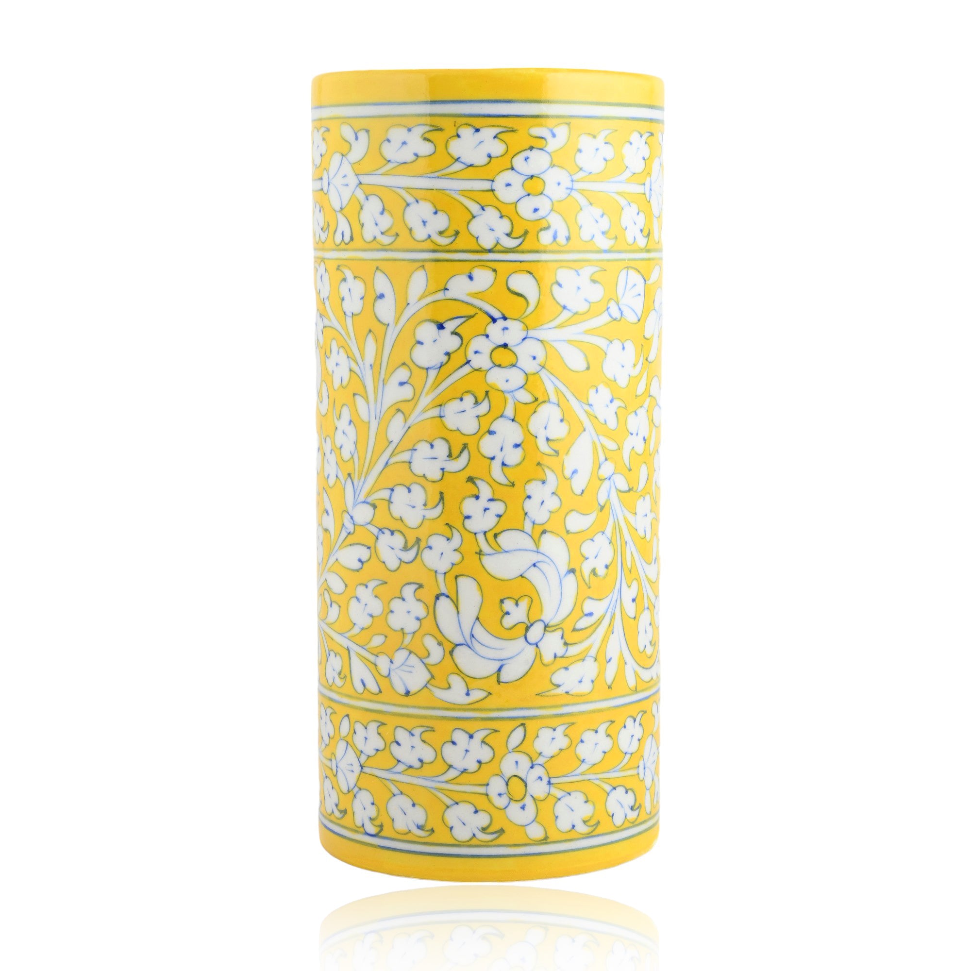 Blue Pottery Decorative Cylindrical Vases
