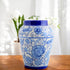 Blue Pottery Decorative Handi Vase—White and Blue