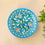 Blue Pottery Floral Pattern Decorative Plate—Turquoise—8”