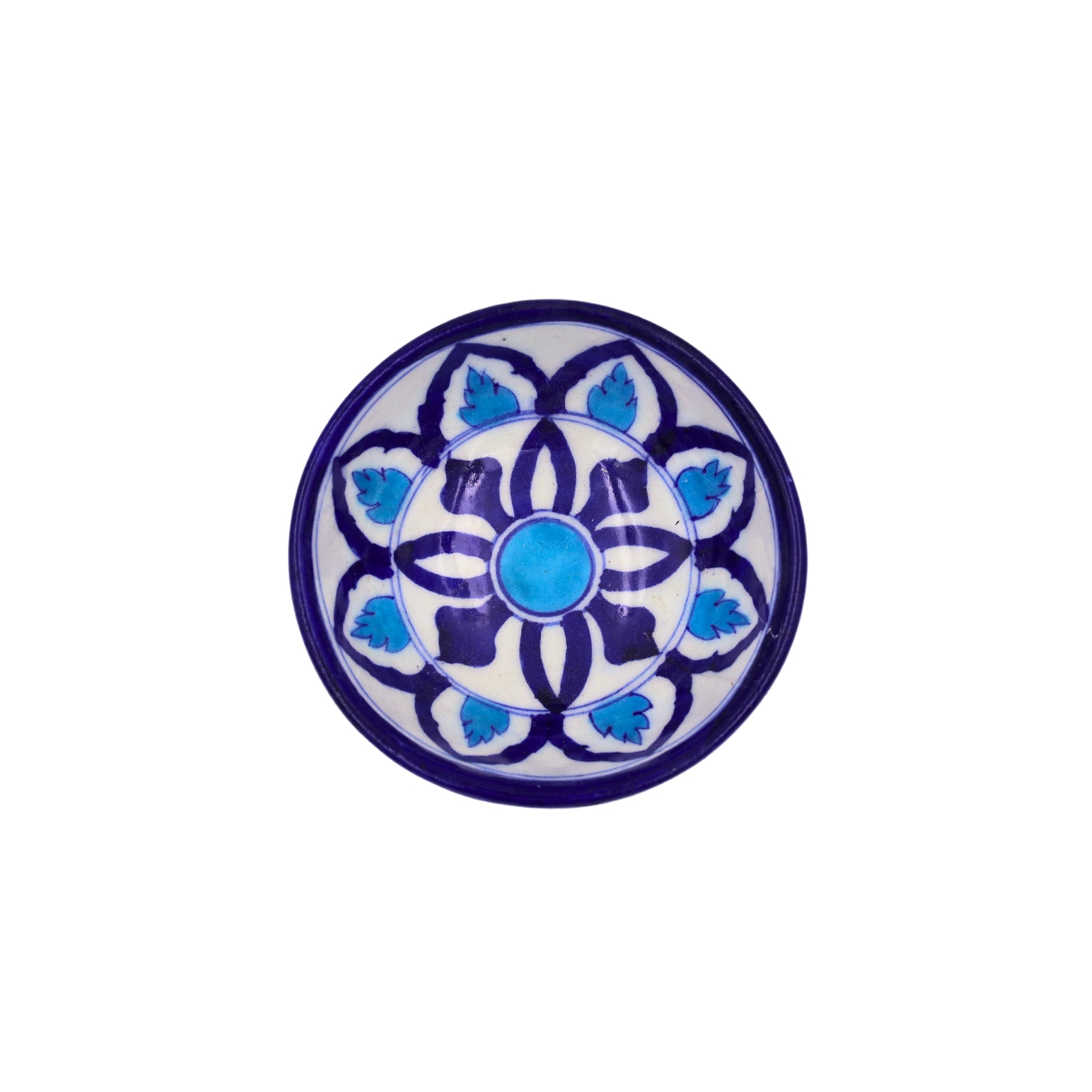 Blue Pottery Round Bowl - Cobalt Blue