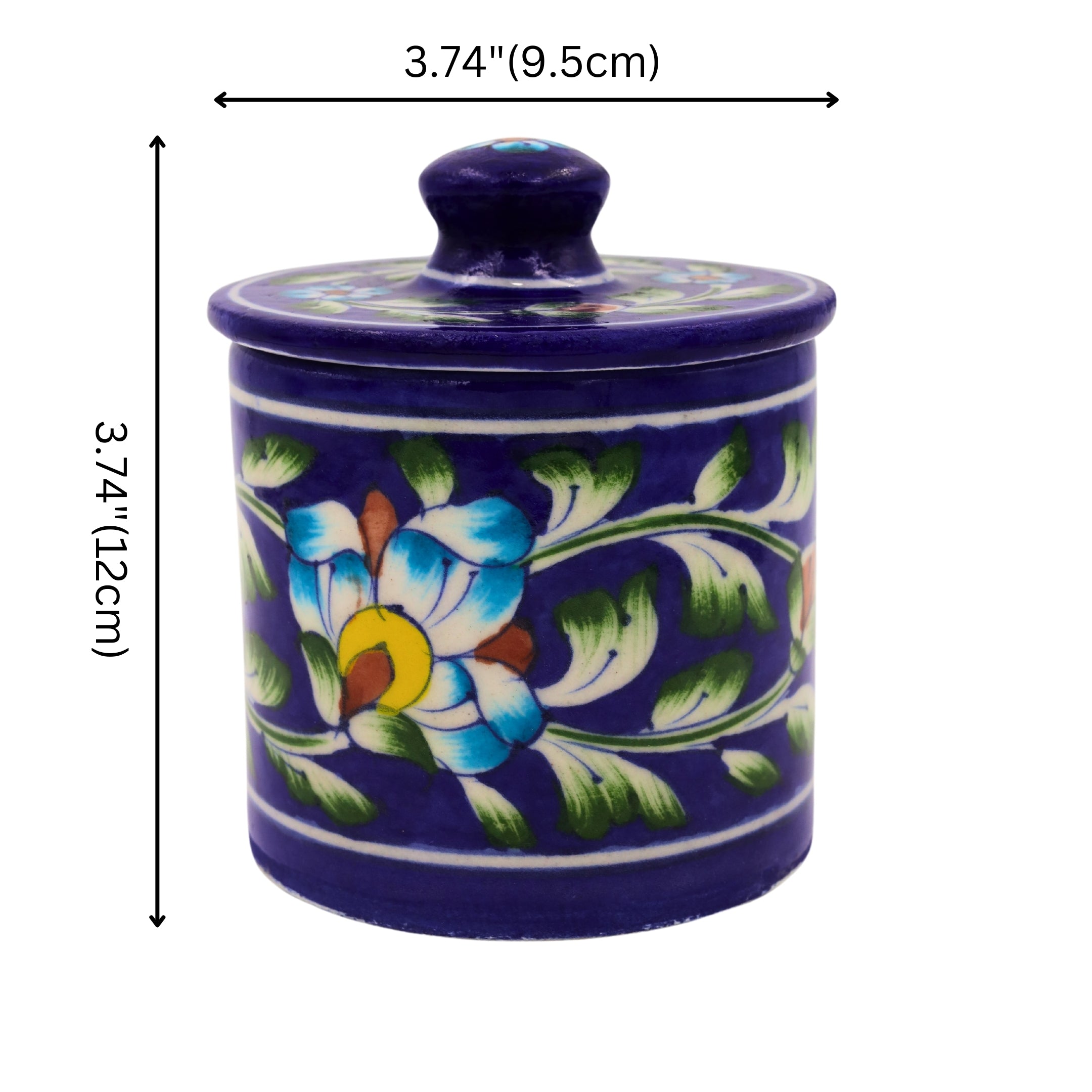 Blue Pottery Royal Blue Jar  with Lid