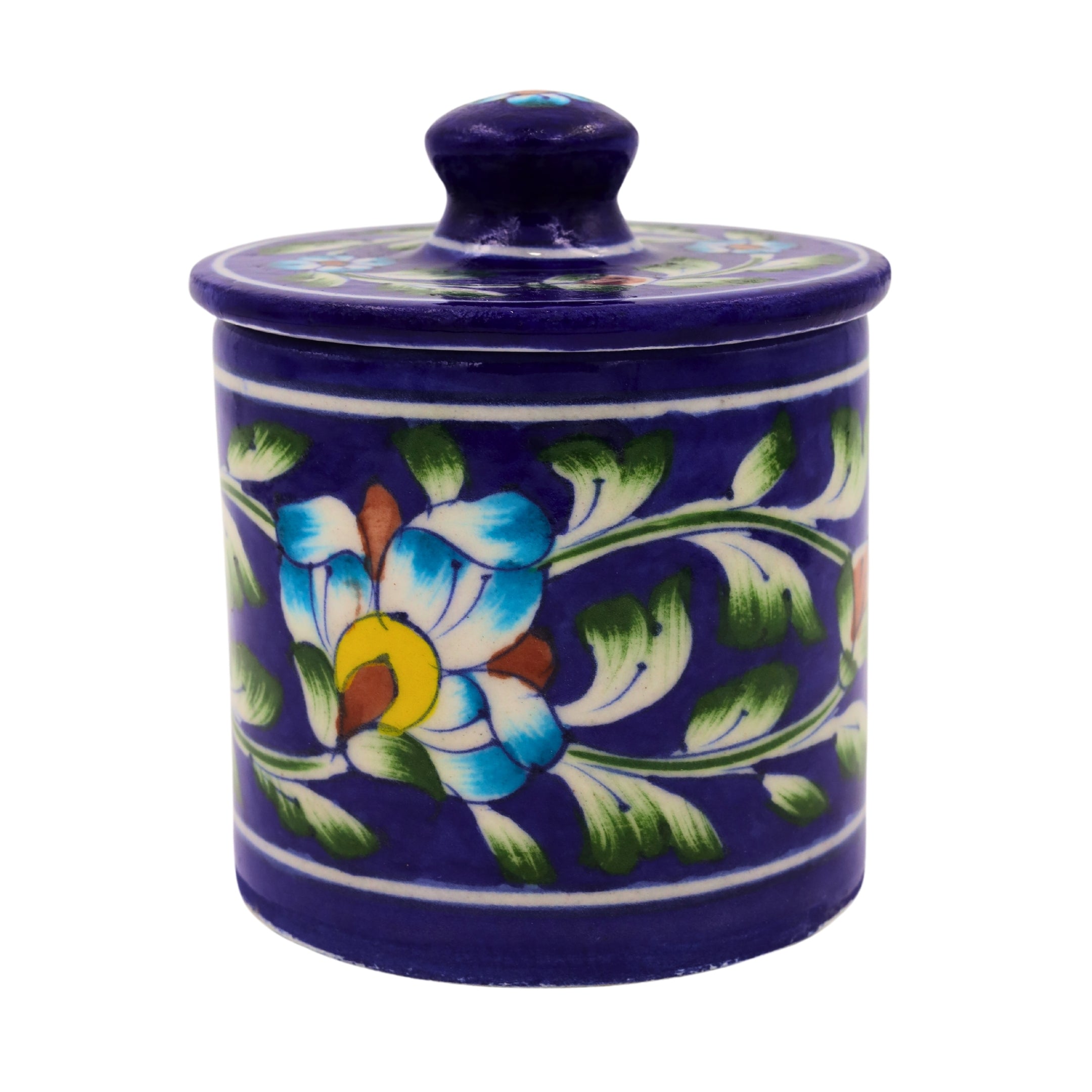 Blue Pottery Royal Blue Jar  with Lid