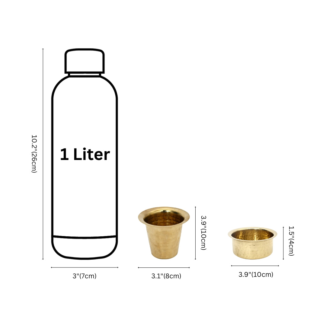 Brass Glossy Dabara set with Tumbler