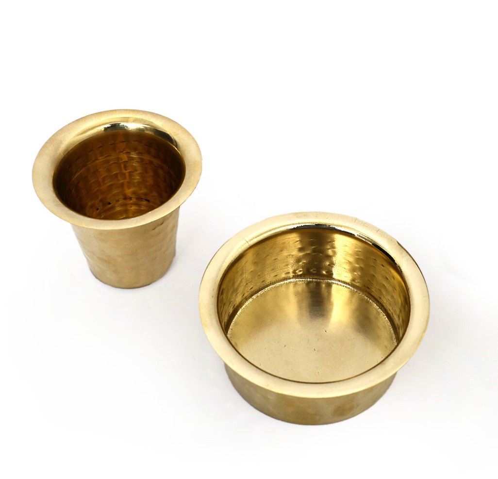 Brass Glossy Dabara set with Tumbler