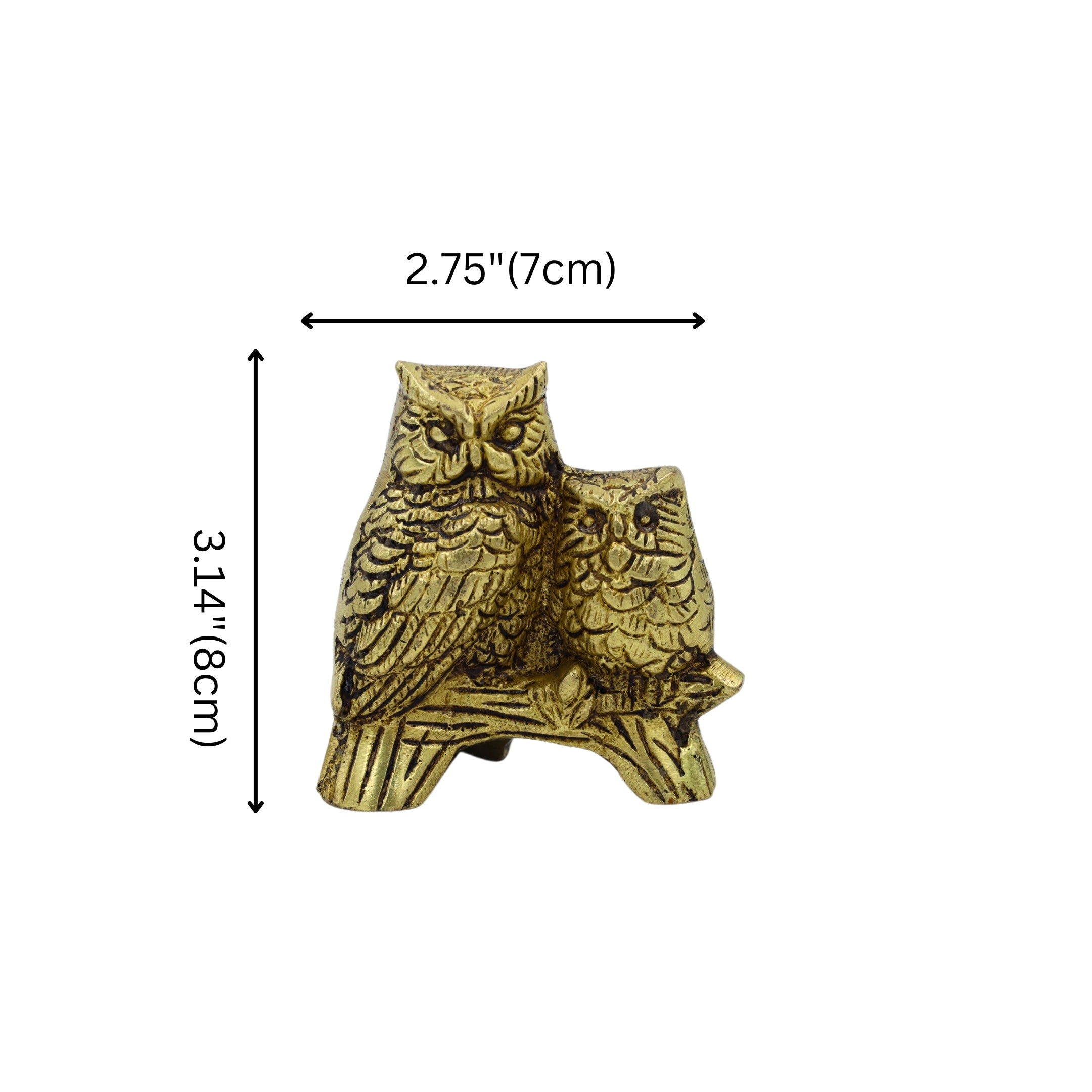 Brass Owl and Owlet Pair