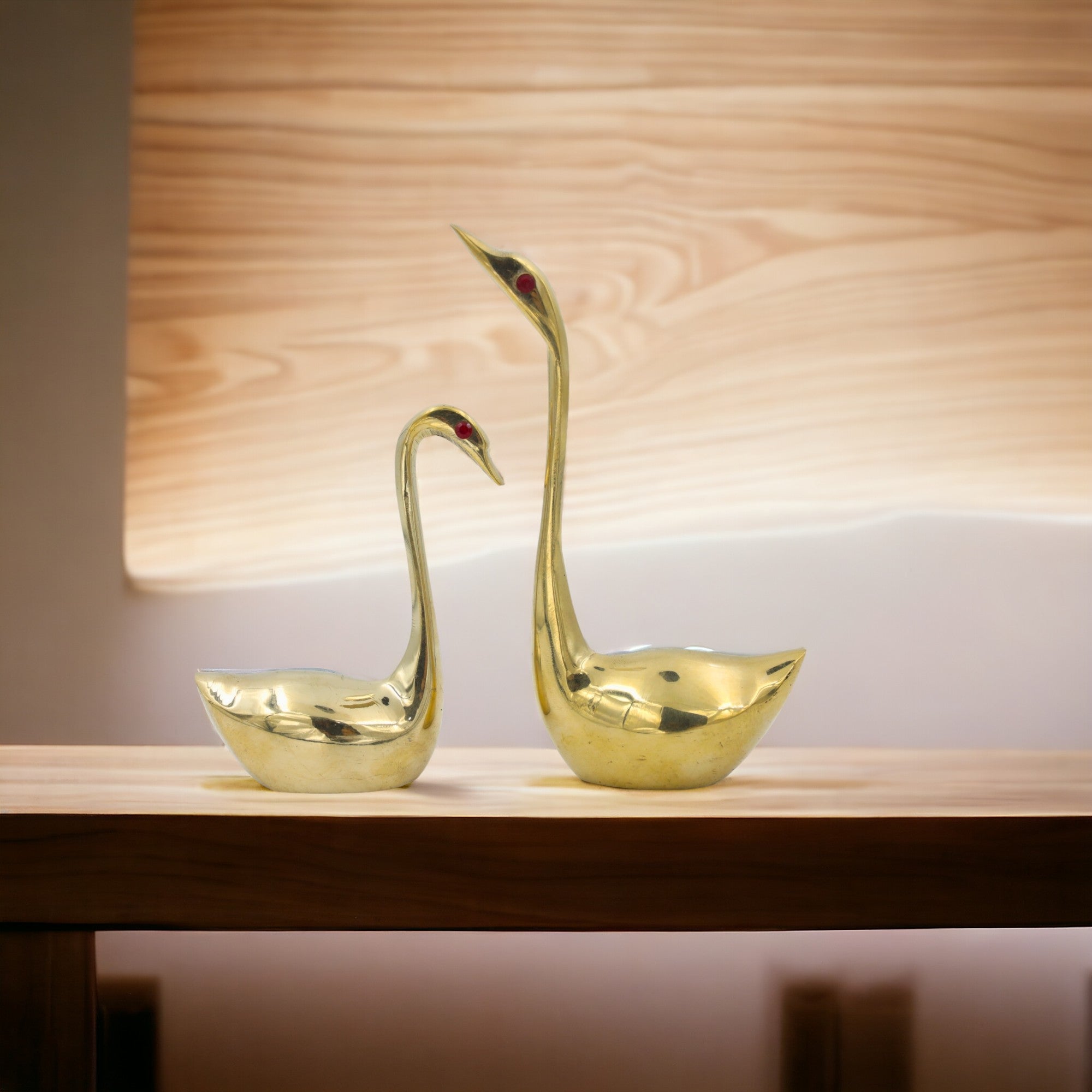Brass Swan Pair