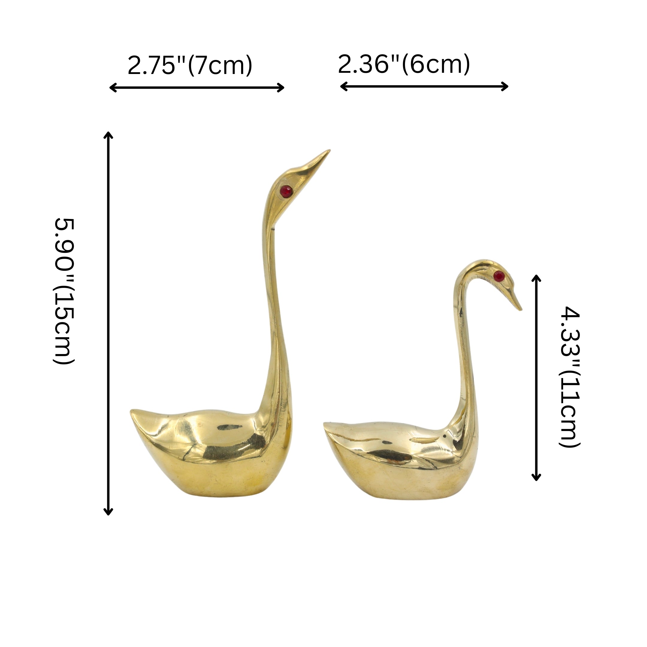 Brass Swan Pair