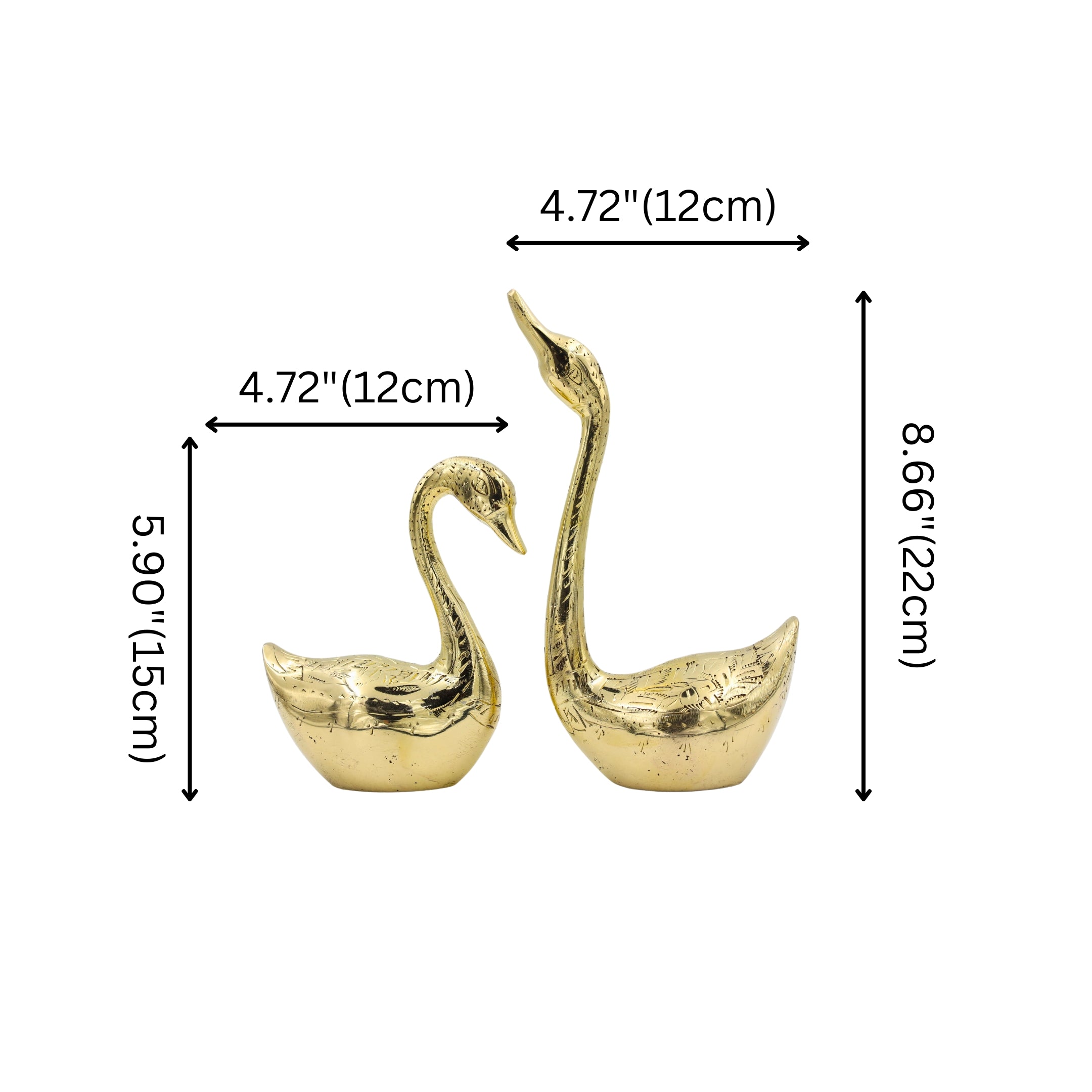 Brass Swan Pair