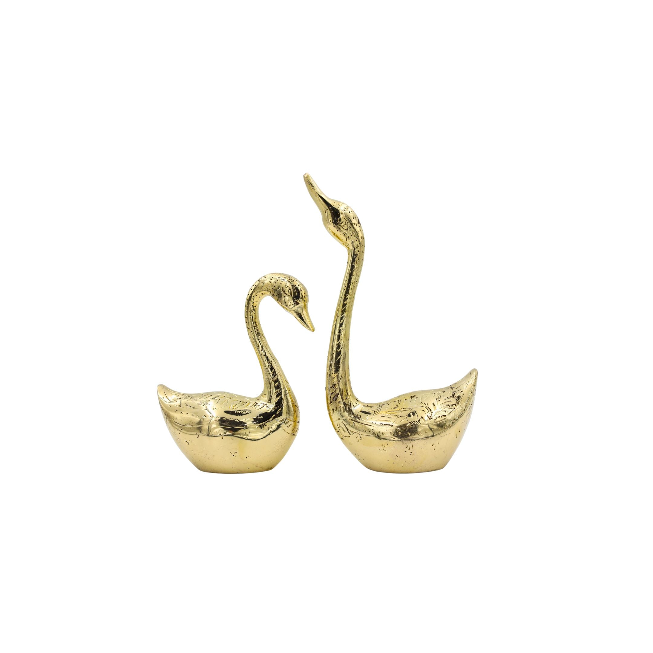 Brass Swan Pair