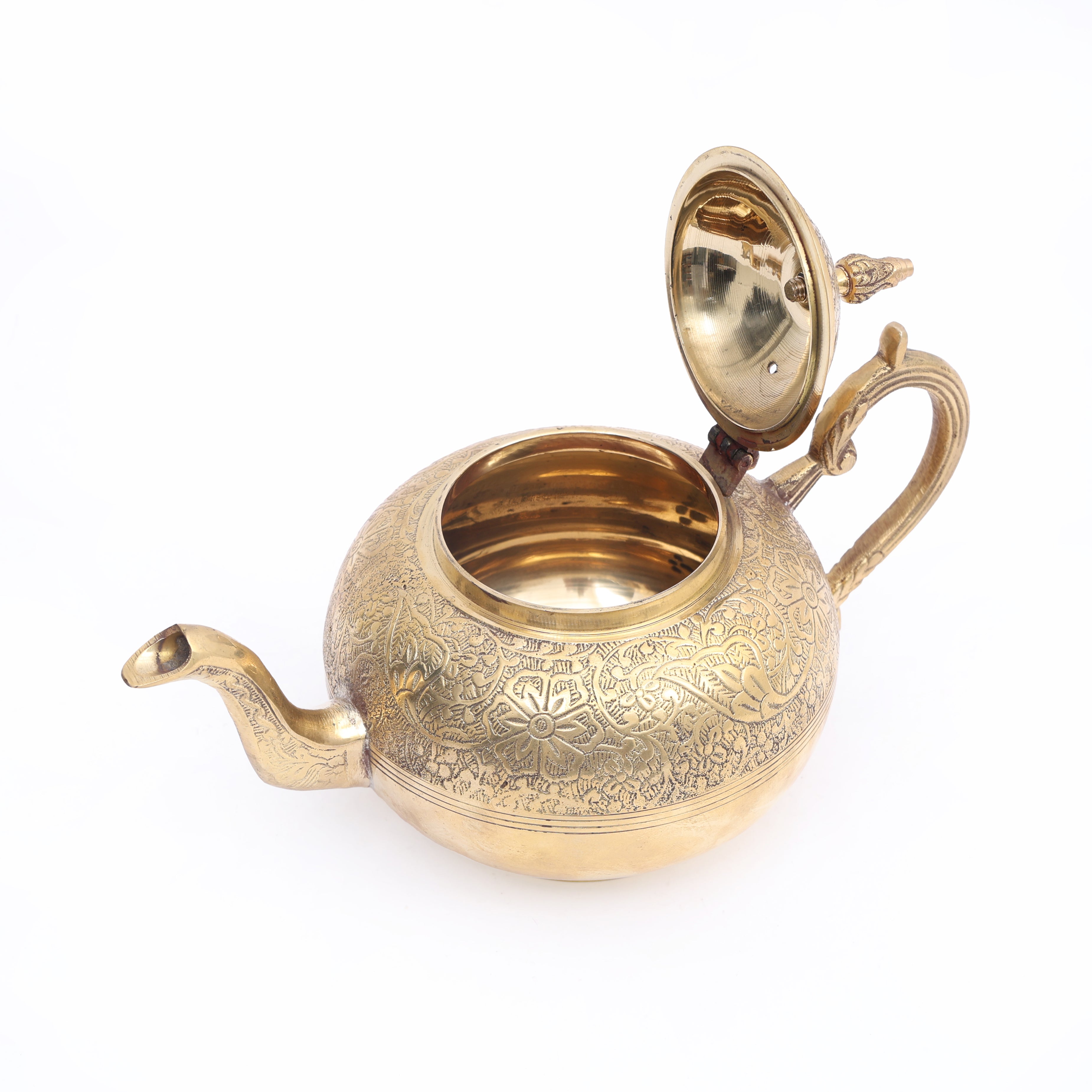 Brass Teapot Set with Cups and Saucer – Table Decor Item