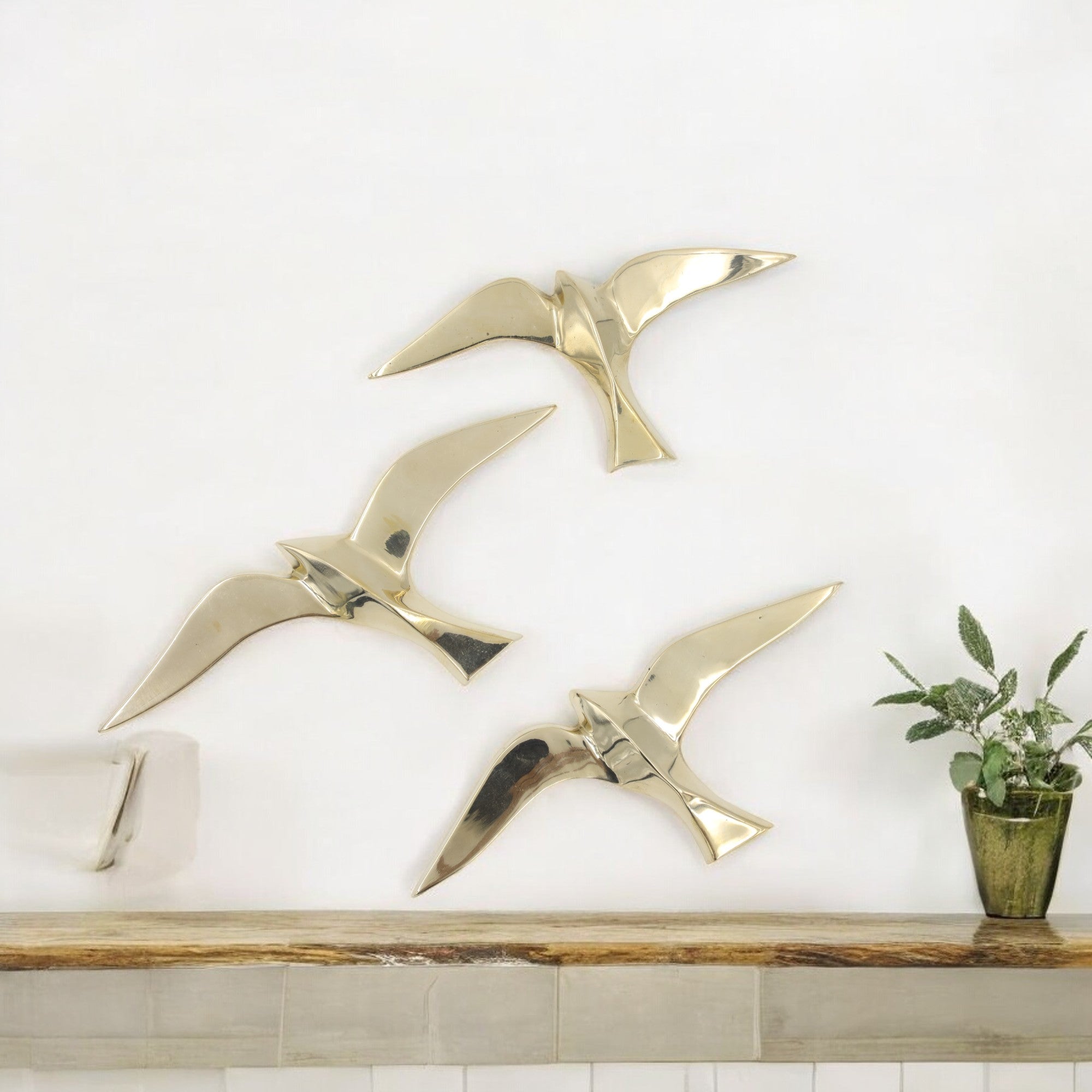 Brass flying birds-Set of 3