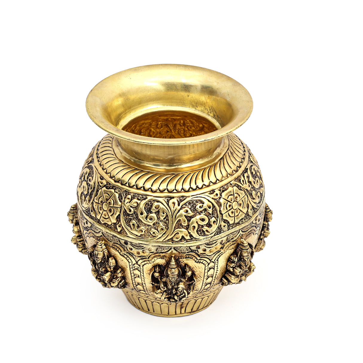 Brass handcrafted Embossed Dashavatar Kalash