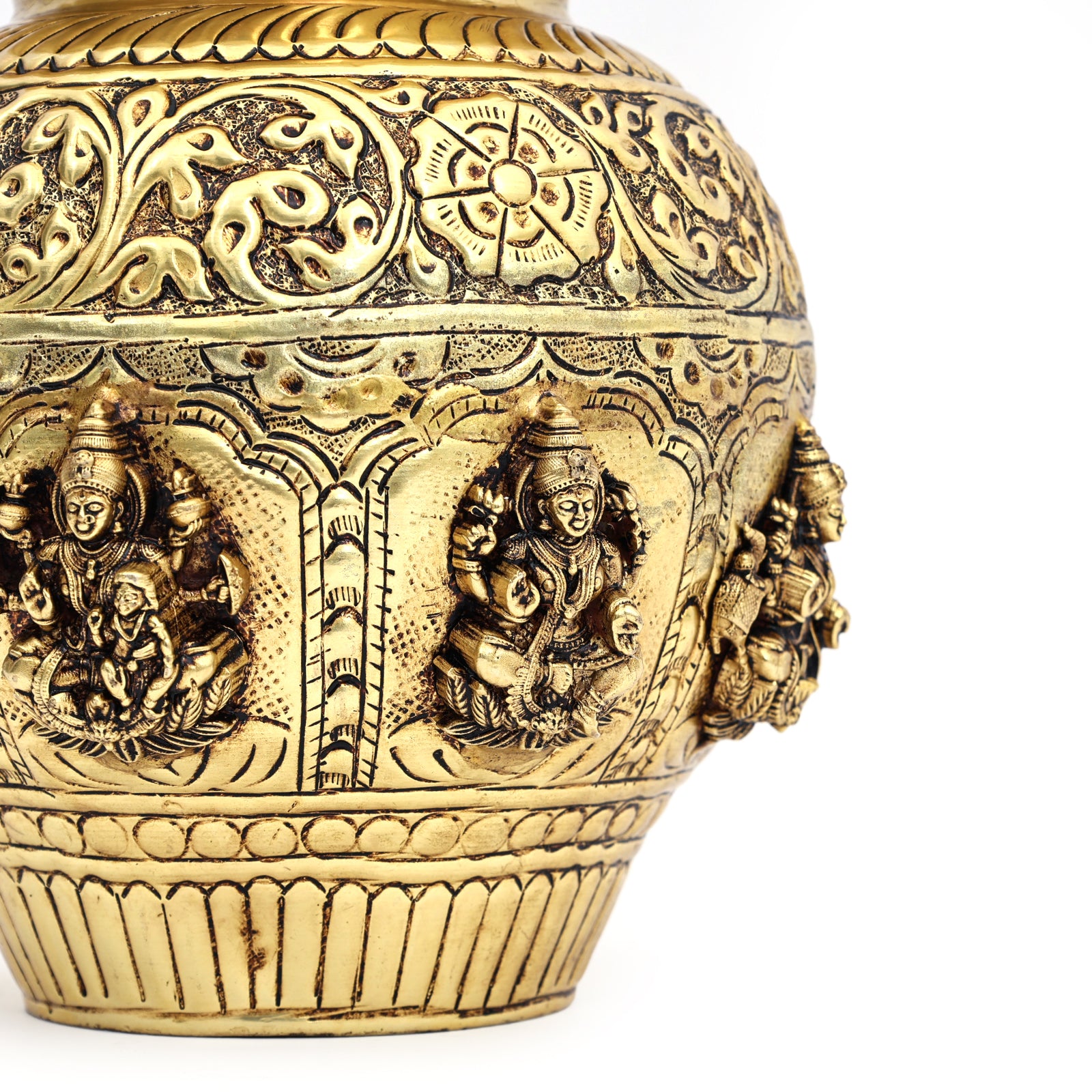 Brass handcrafted Embossed Dashavatar Kalash
