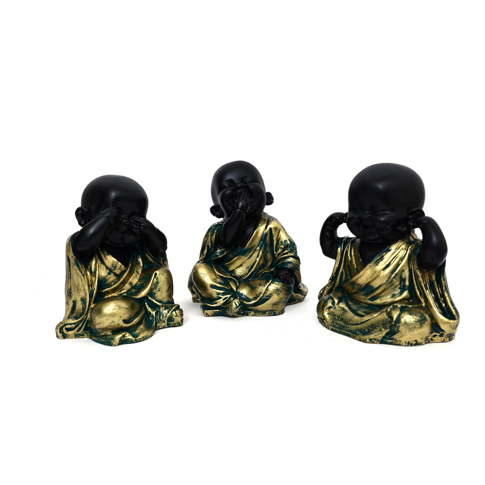Bronze 3 wise Buddha figurines