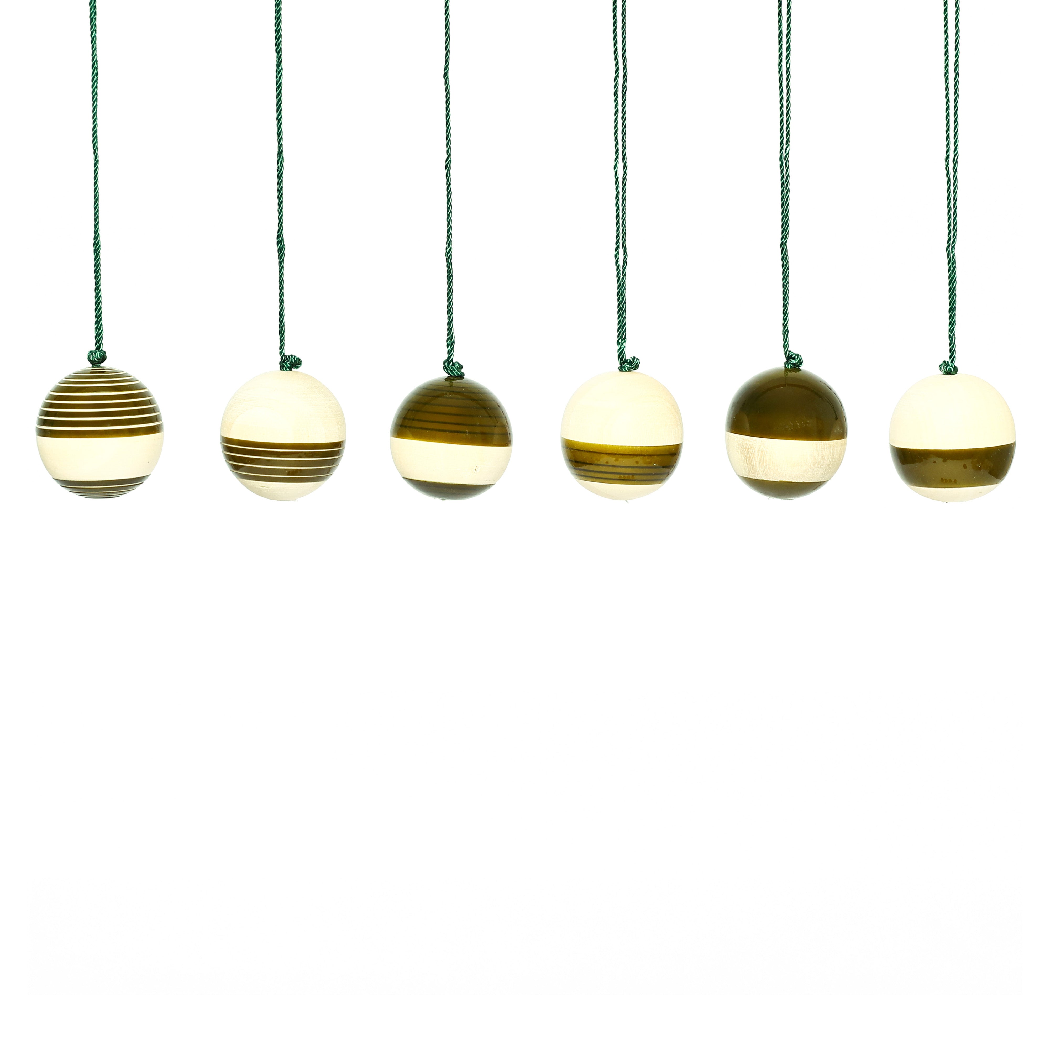 Christmas Décor Handcrafted Eco-friendly Green Wooden Baubles