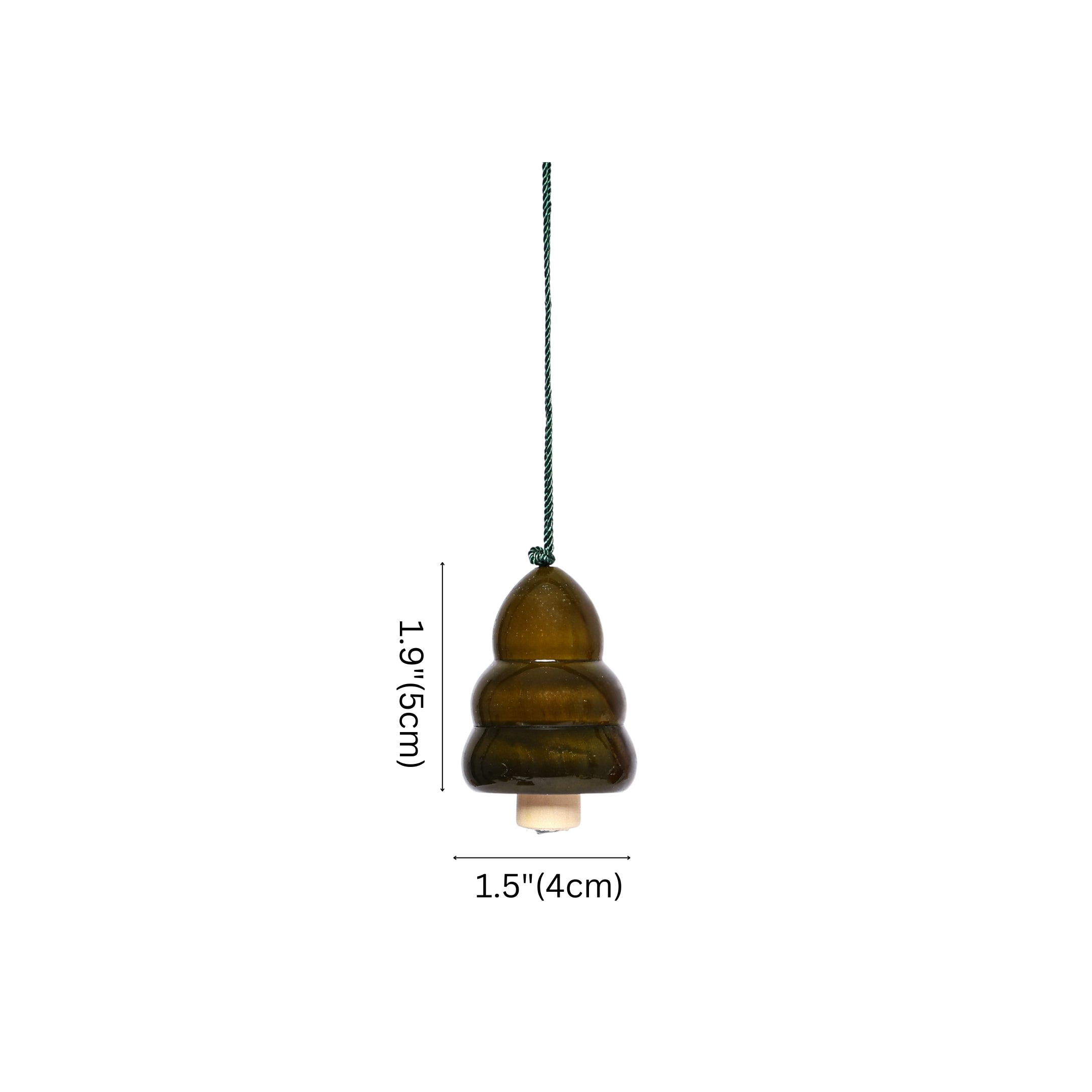 Christmas Décor Handcrafted Eco-friendly Green Wooden Tree Bell Hangings