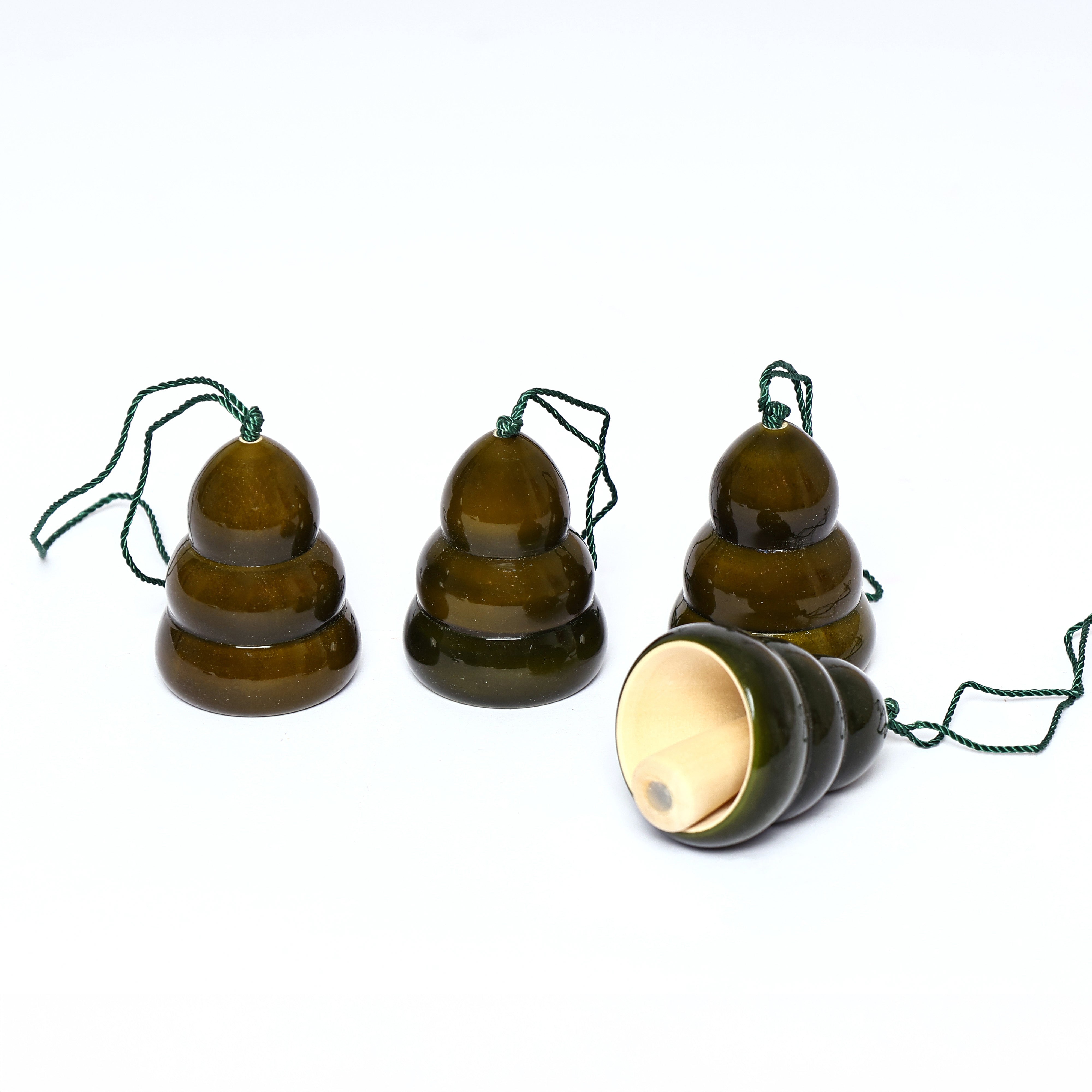 Christmas Décor Handcrafted Eco-friendly Green Wooden Tree Bell Hangings