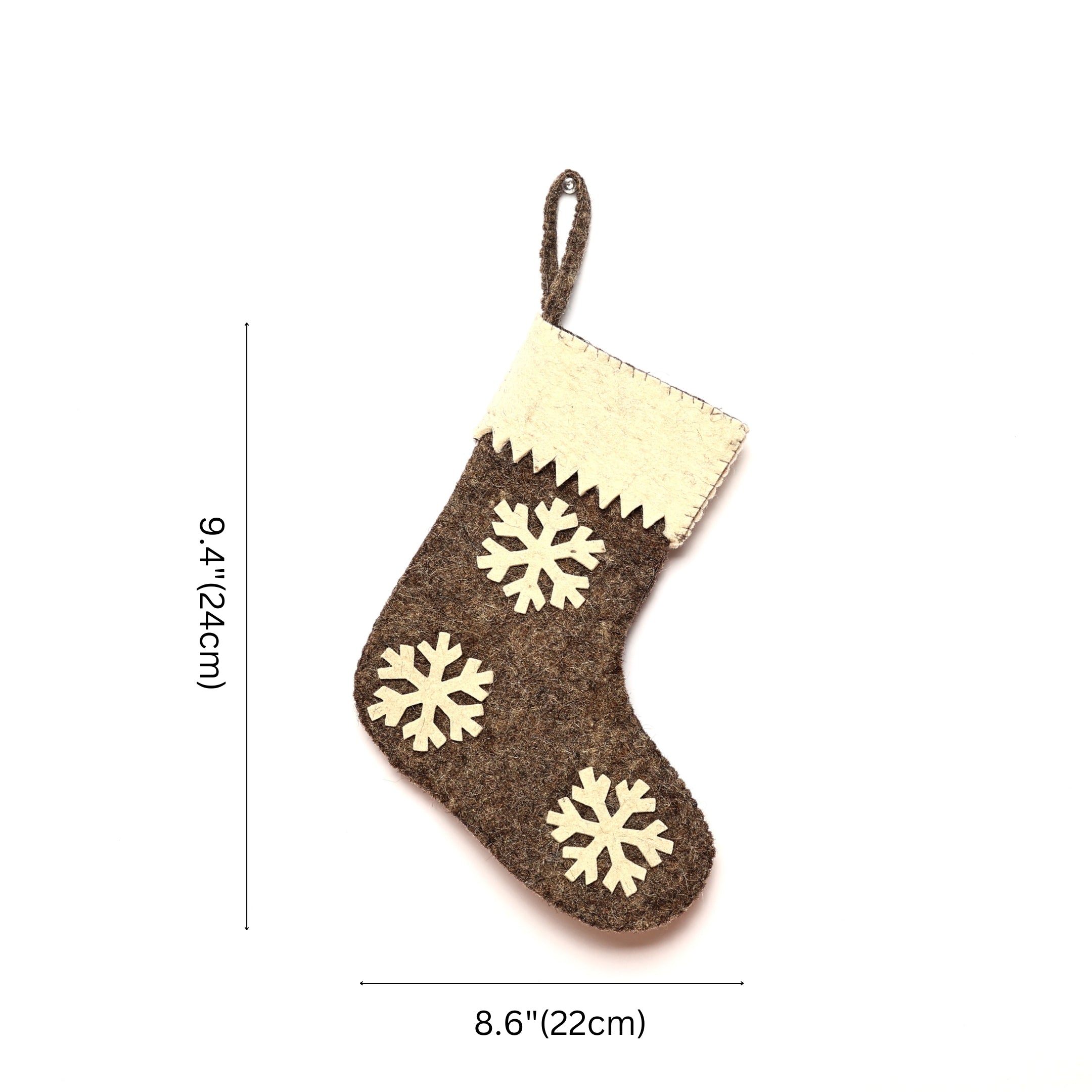 Christmas Décor Handmade Felt Sheet Stocking—Snowflake Design