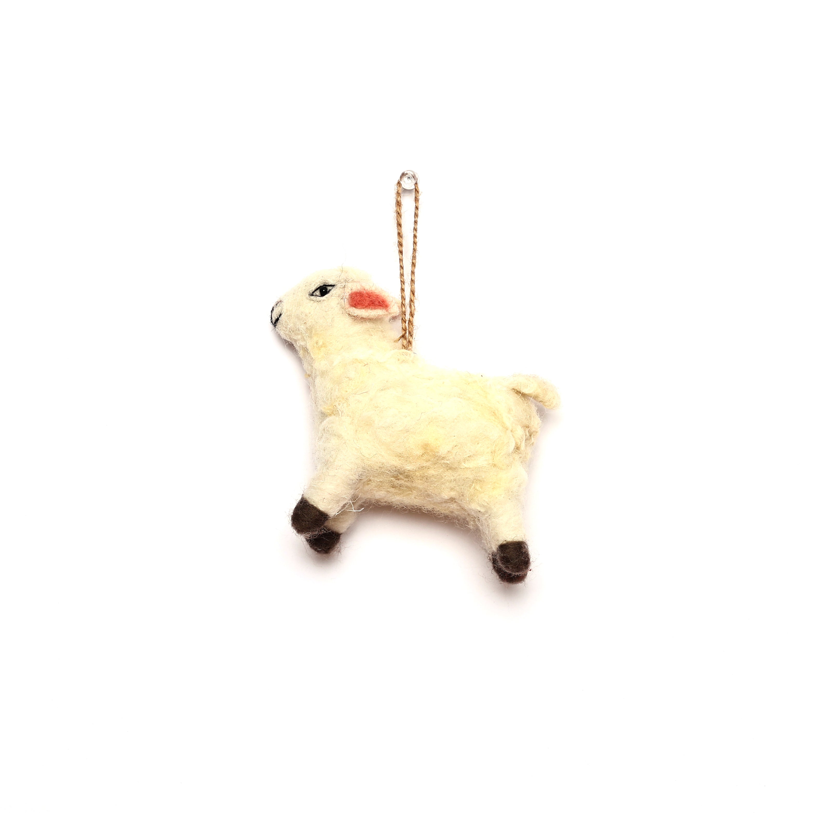 Christmas Décor Handmade Needled Felt Work Miniature Sheep