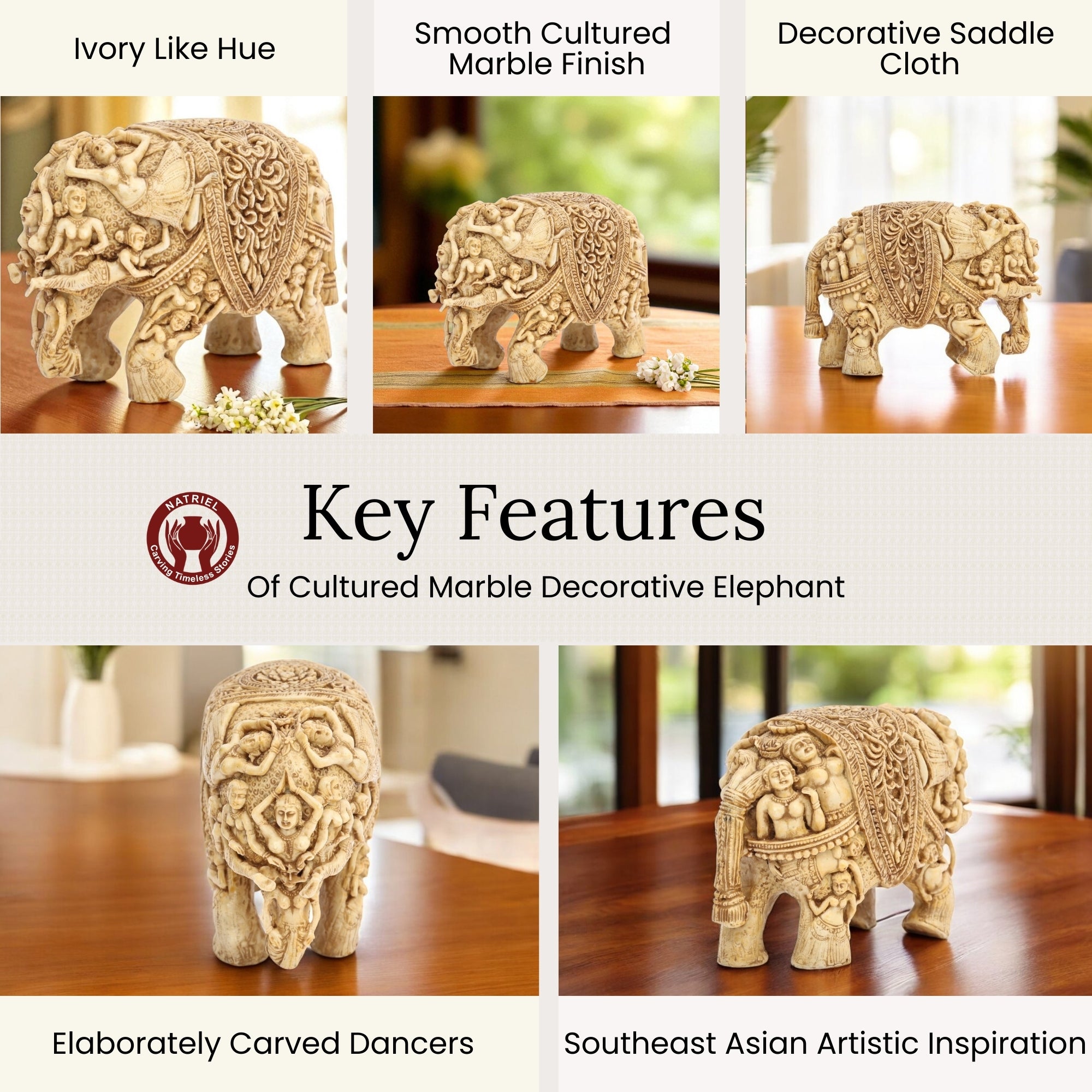 Culture Marble Elephant Figurine