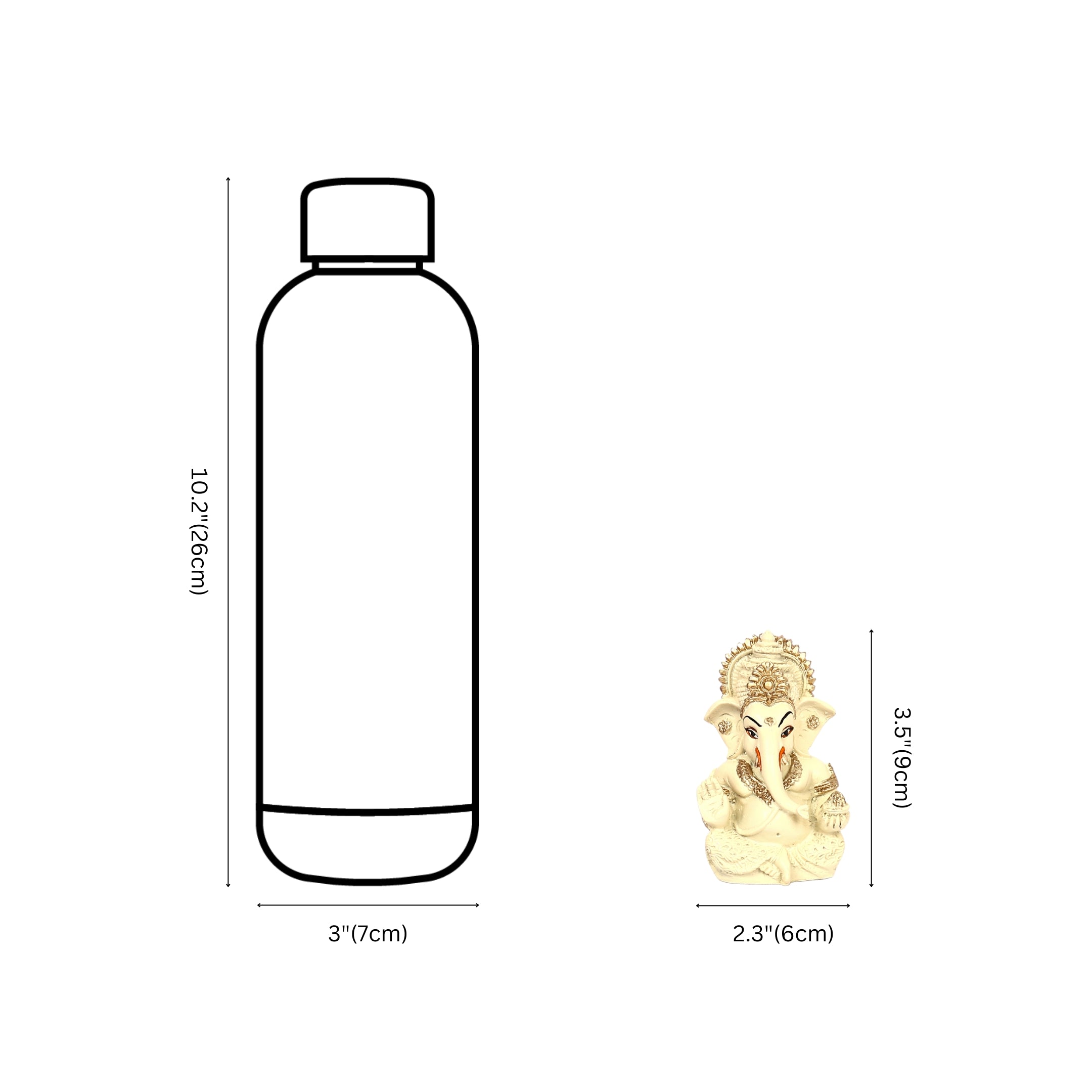 Decorative Lord Ganesha Showpiece—Beige and Golden