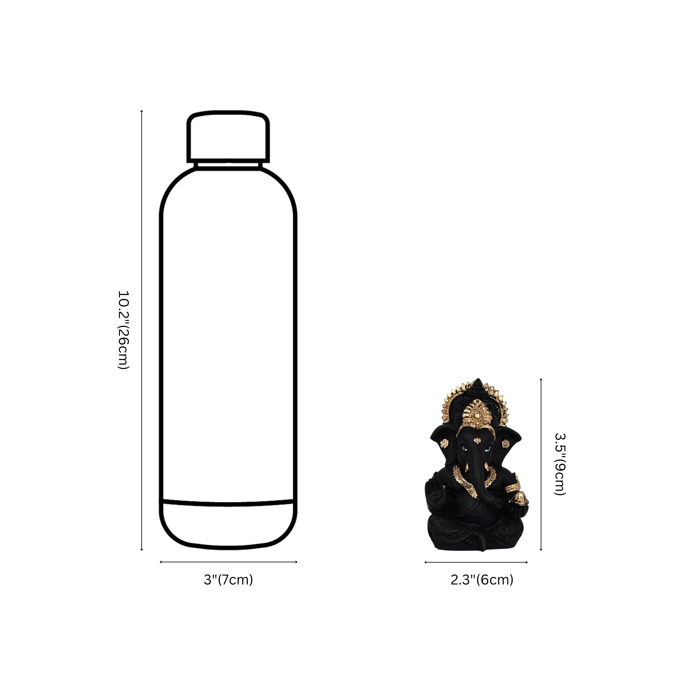 Decorative Lord Ganesha Showpiece—Black and Golden