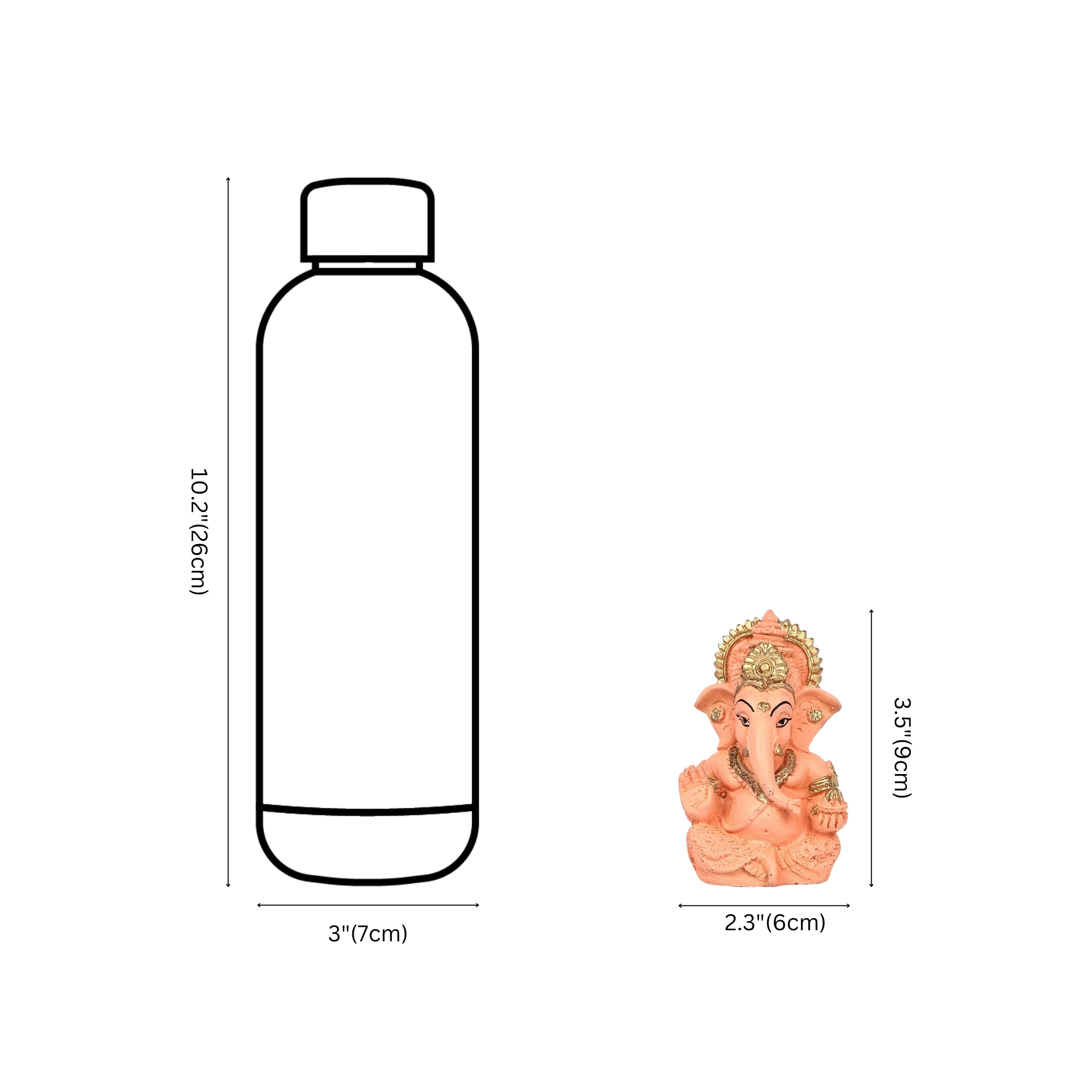 Decorative Lord Ganesha Showpiece—Peach and Golden