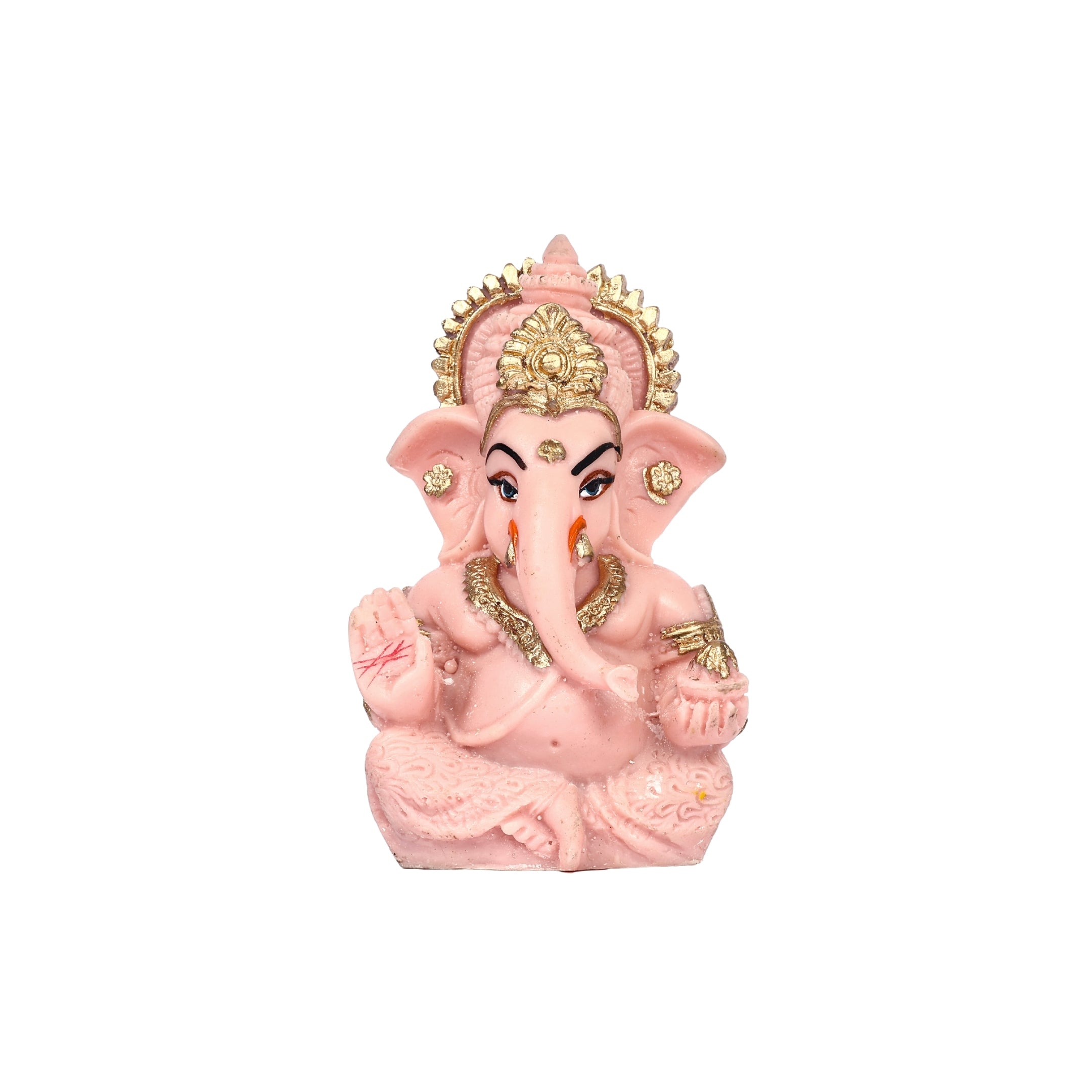 Decorative Lord Ganesha Showpiece—Pink and Golden