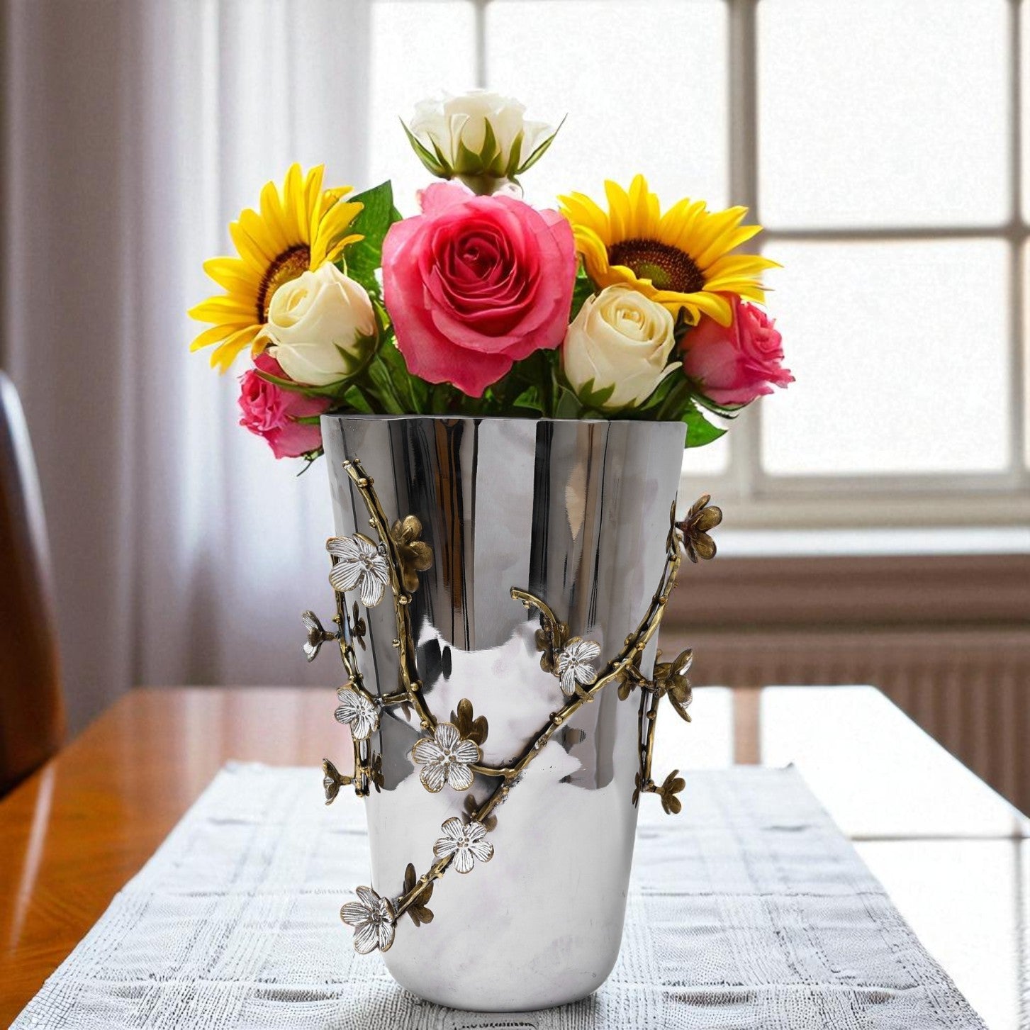 Decorative Vase with floral embellishments