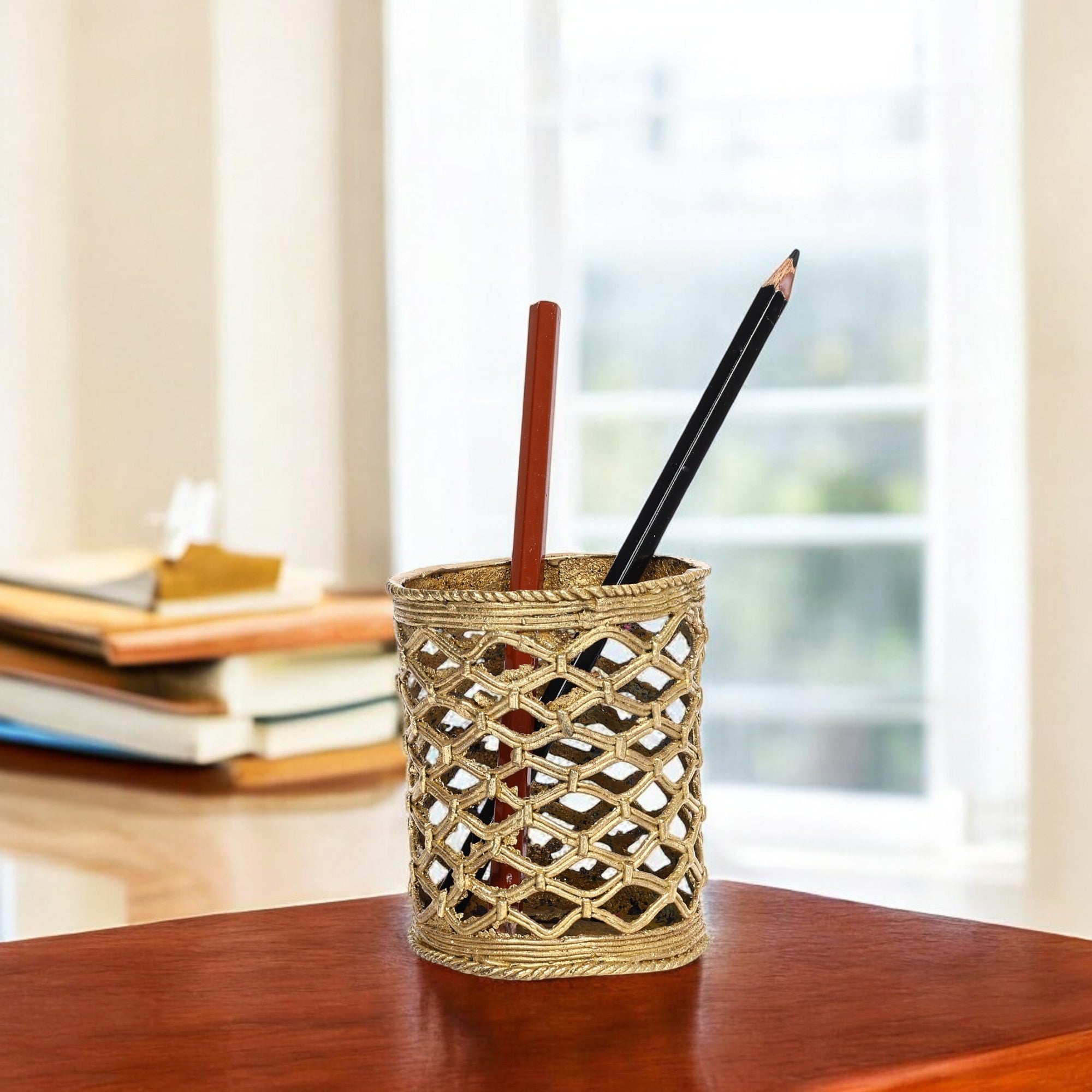 Dhokra Art Handcrafted Pen Holder