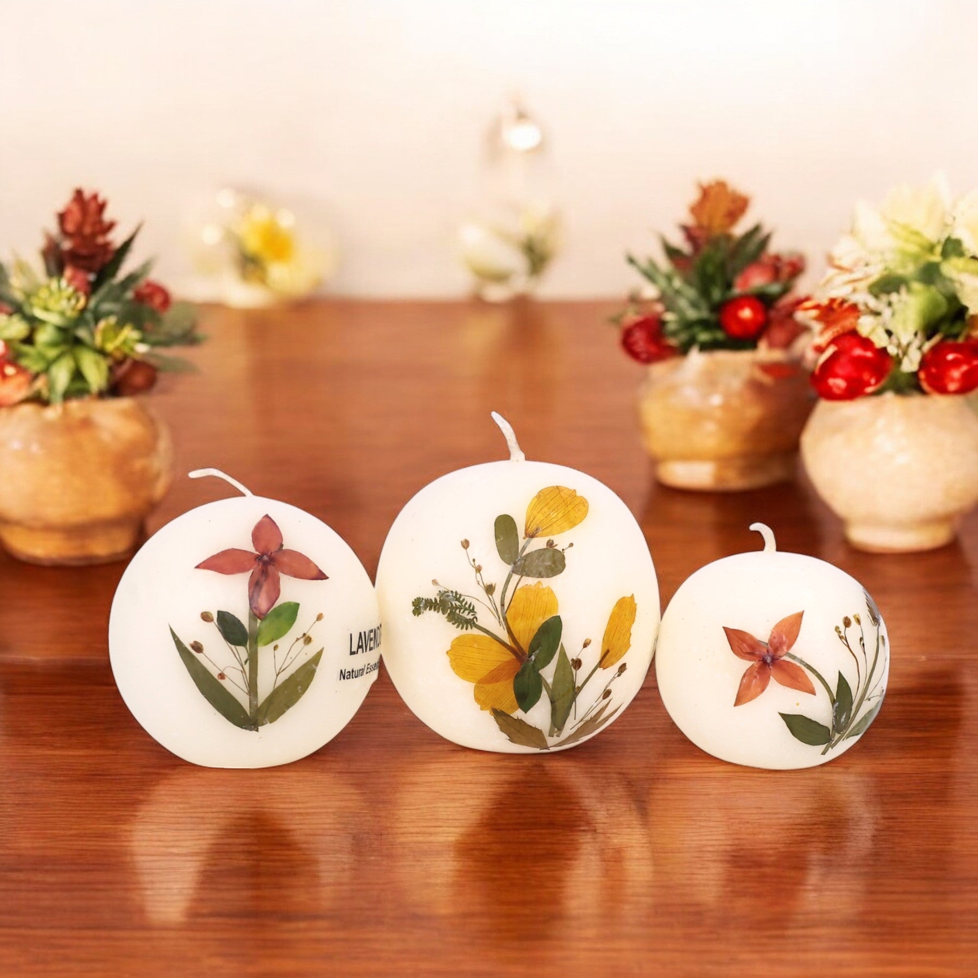 Eco-Friendly Soy Wax Scented Ball Candles- Set of 3