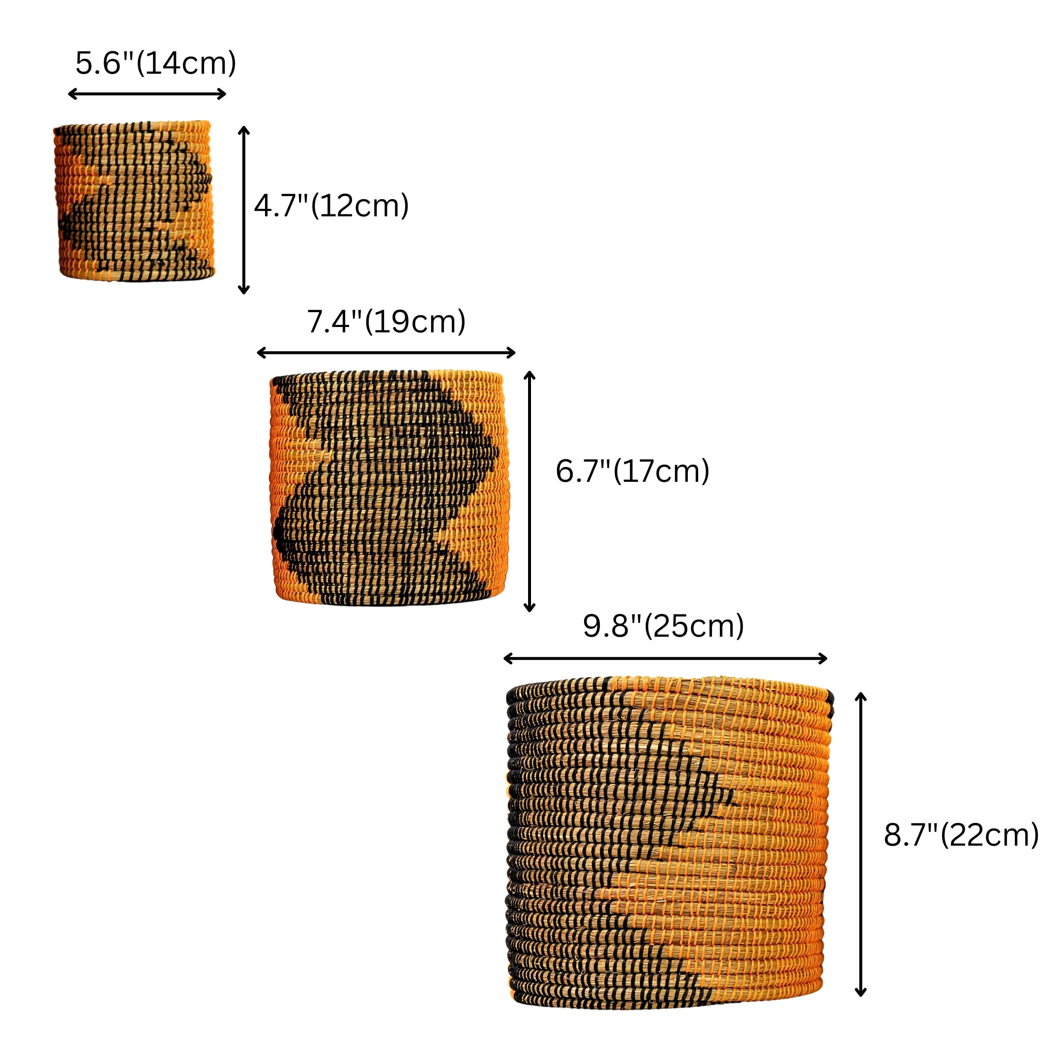Eco-friendly Handwoven Sabai Grass Planters – Set of 3