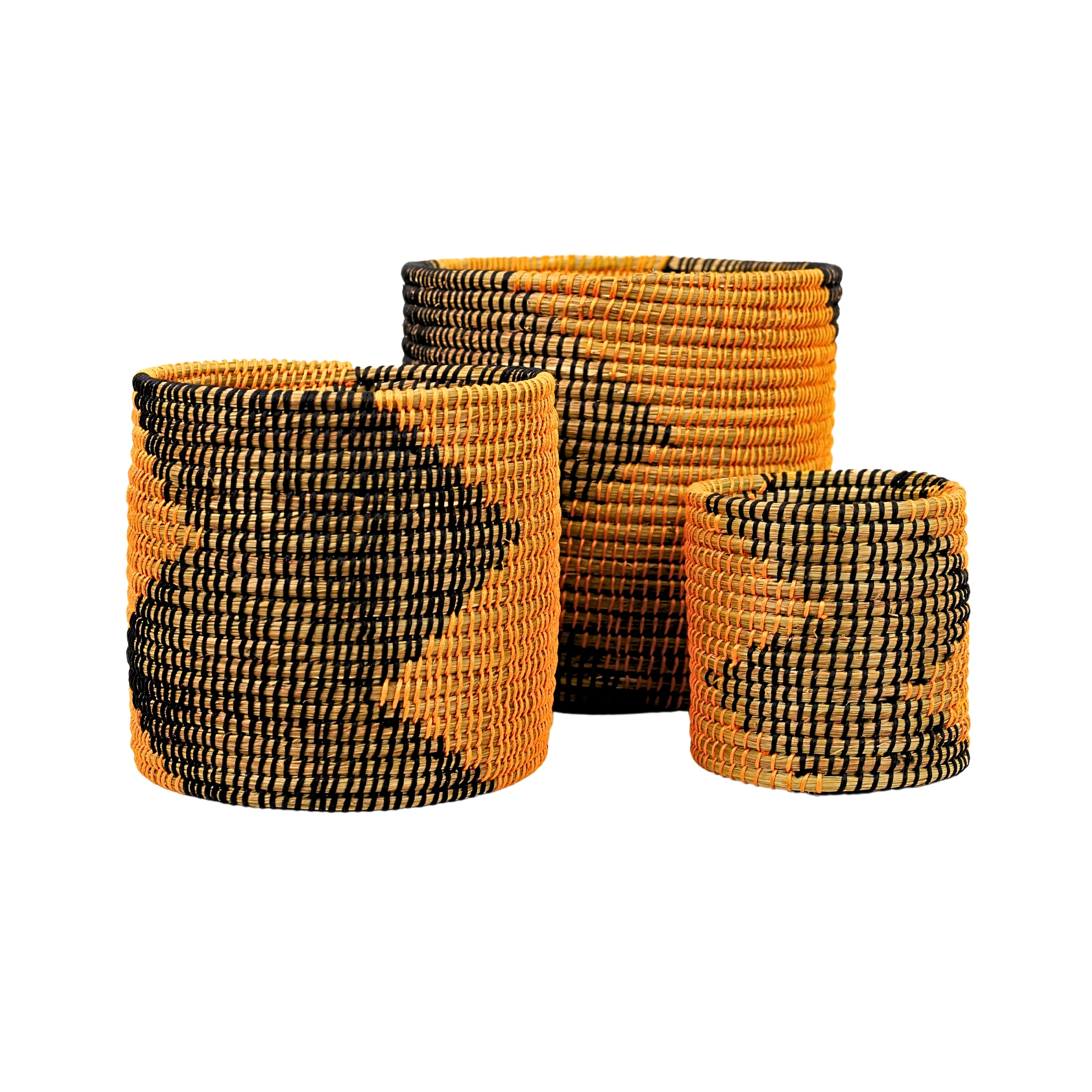 Eco-friendly Handwoven Sabai Grass Planters – Set of 3