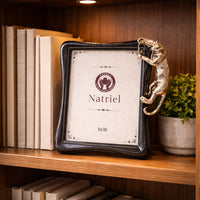 Elegant Silver Panther Decorative Frame - Metallic Photo Frame