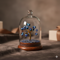 Evil Eye Wish Tree in Glass Dome - Spiritual Home Decor