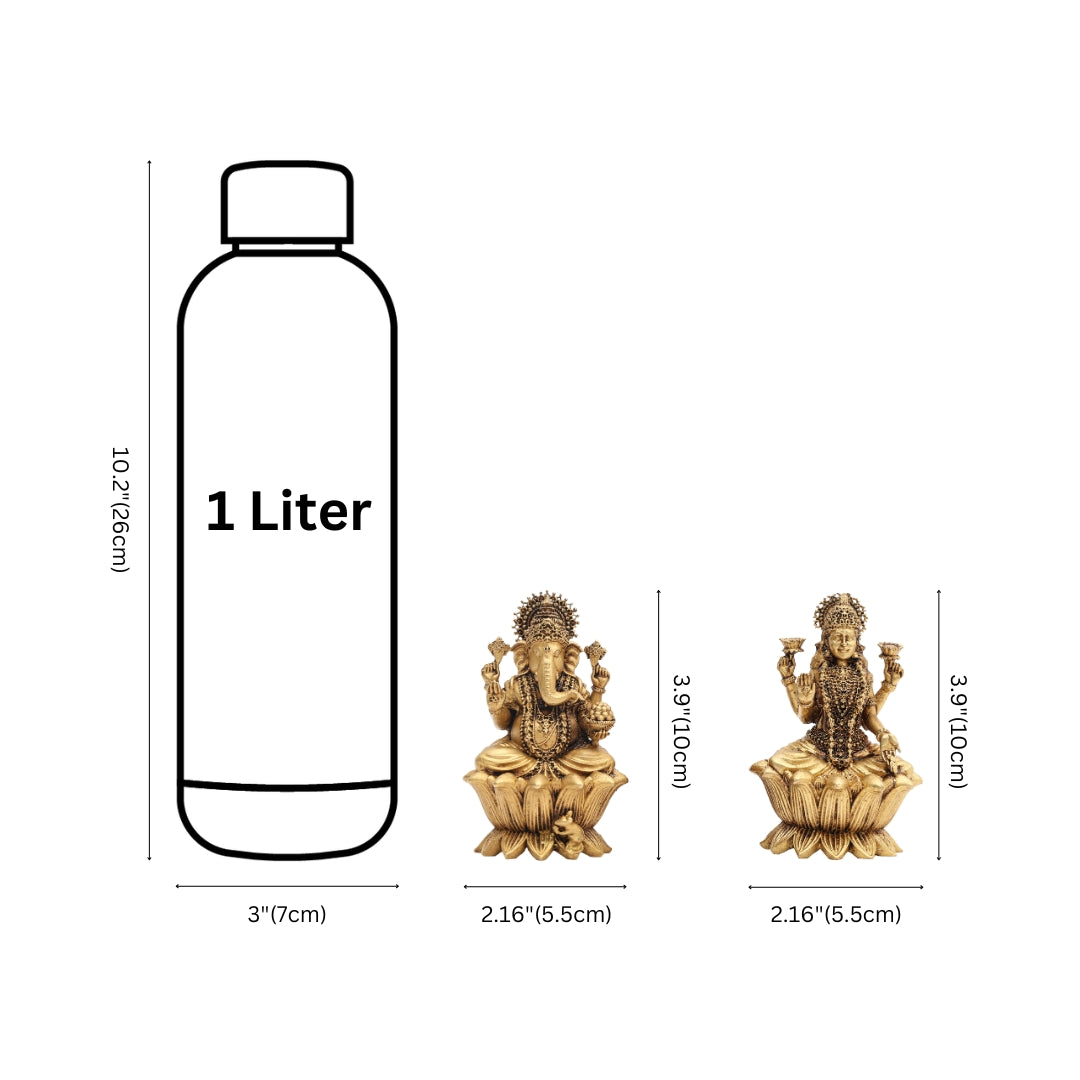 Fine Brass Handcrafted Lakshmi Ganesha Pair
