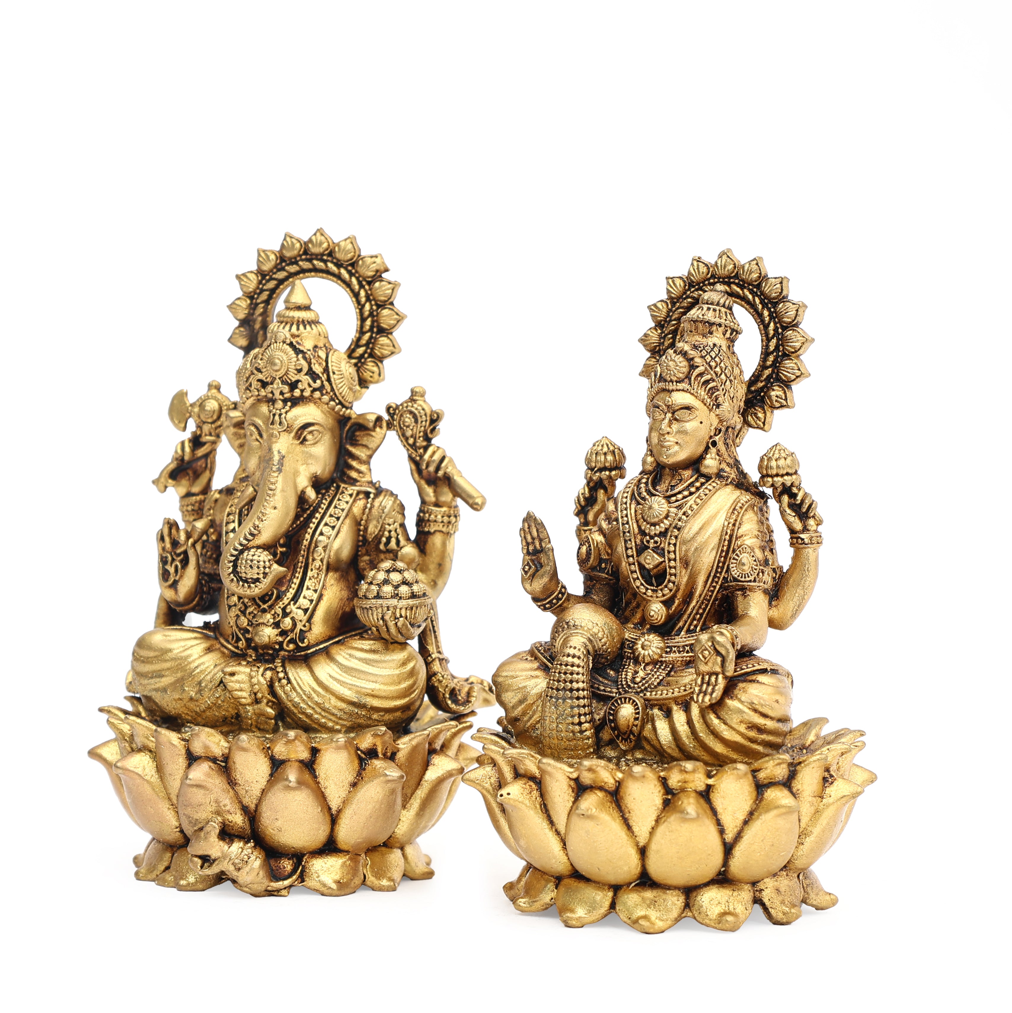 Fine Brass Lakshmi Ganesha Pair – Spiritual Decor Item