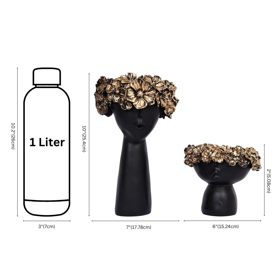 Floral Crown Heads Figurine for Home Décor