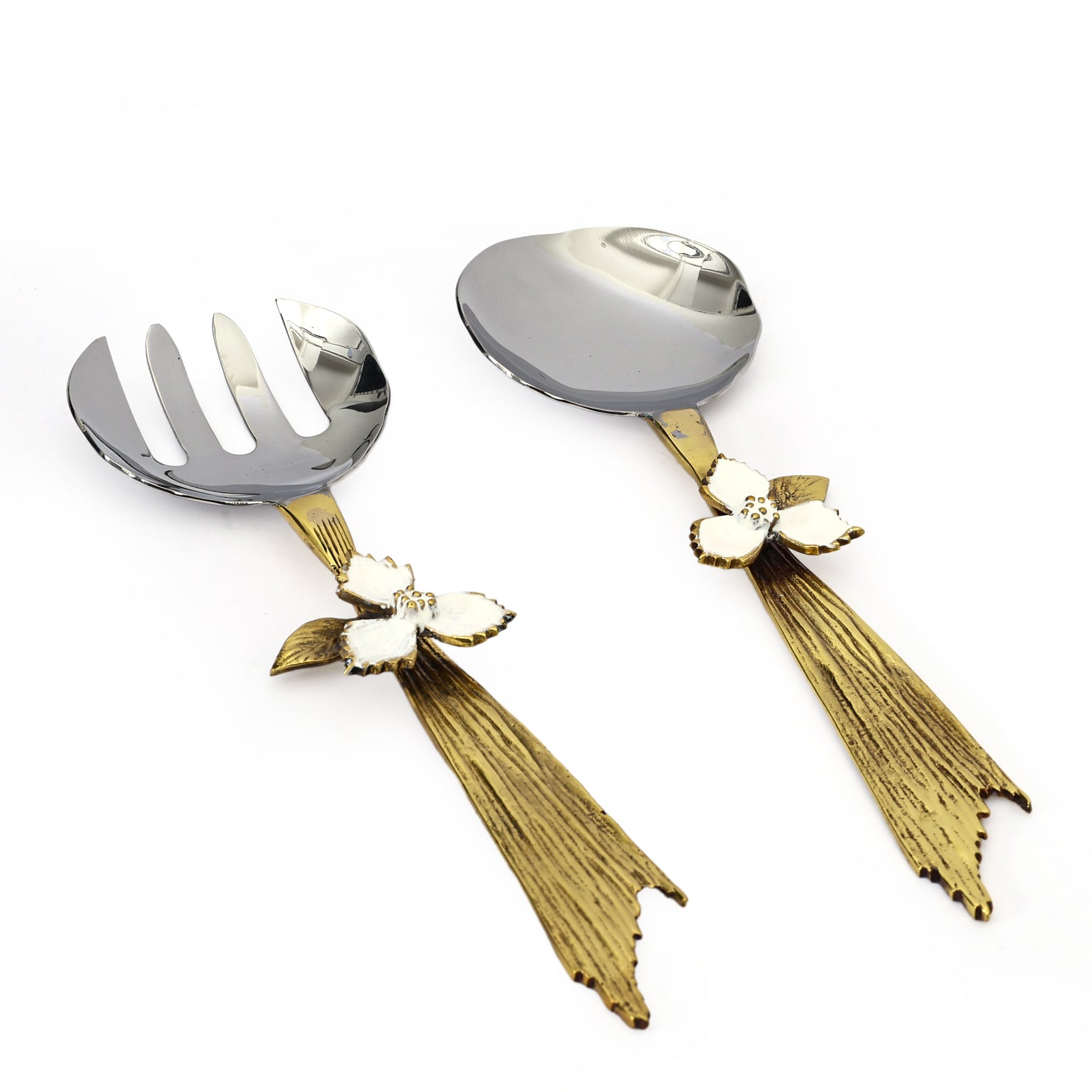 Floral embellished Serving spoon set (Set of 2)