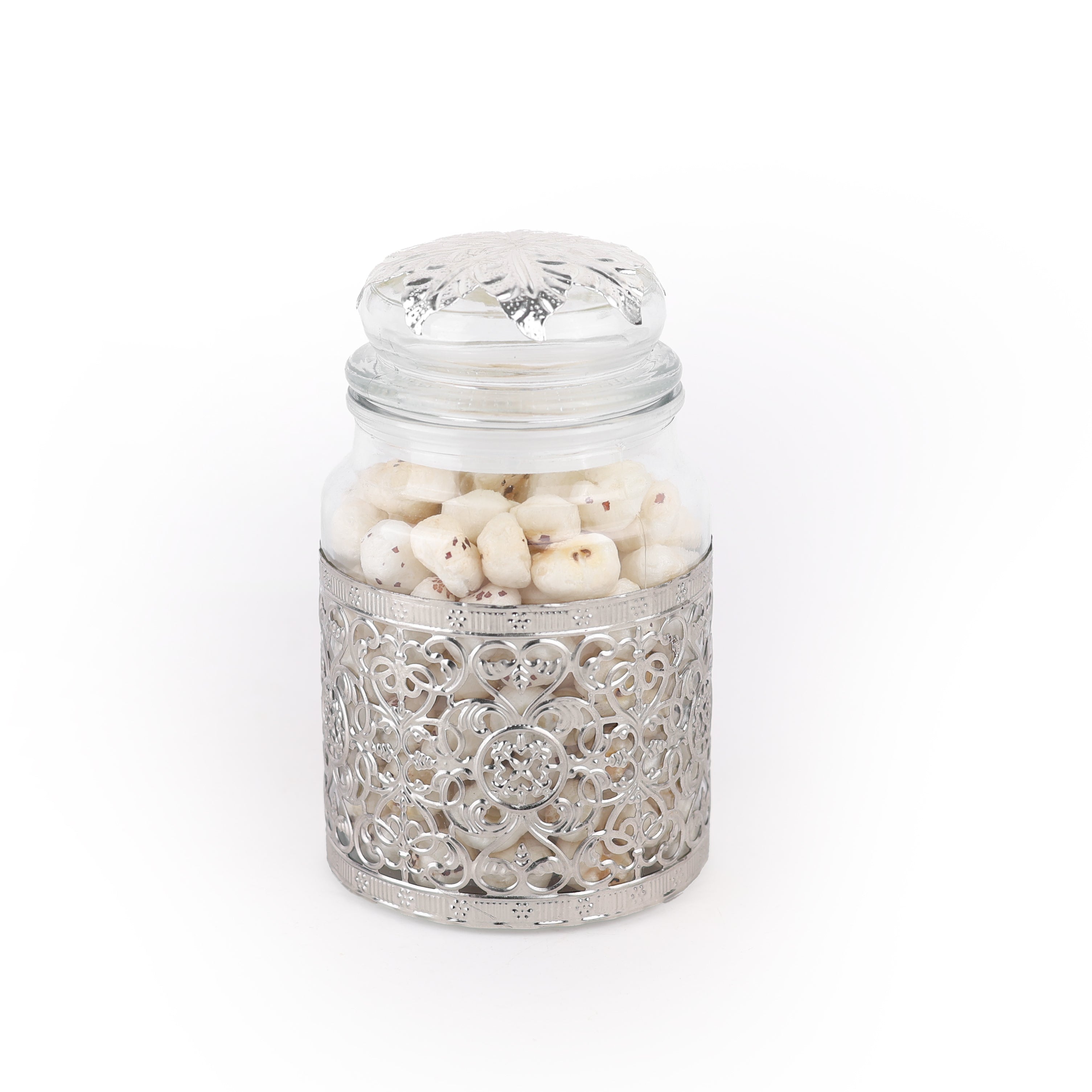 German Silver & Glass Air-Tight Jar (Big) 