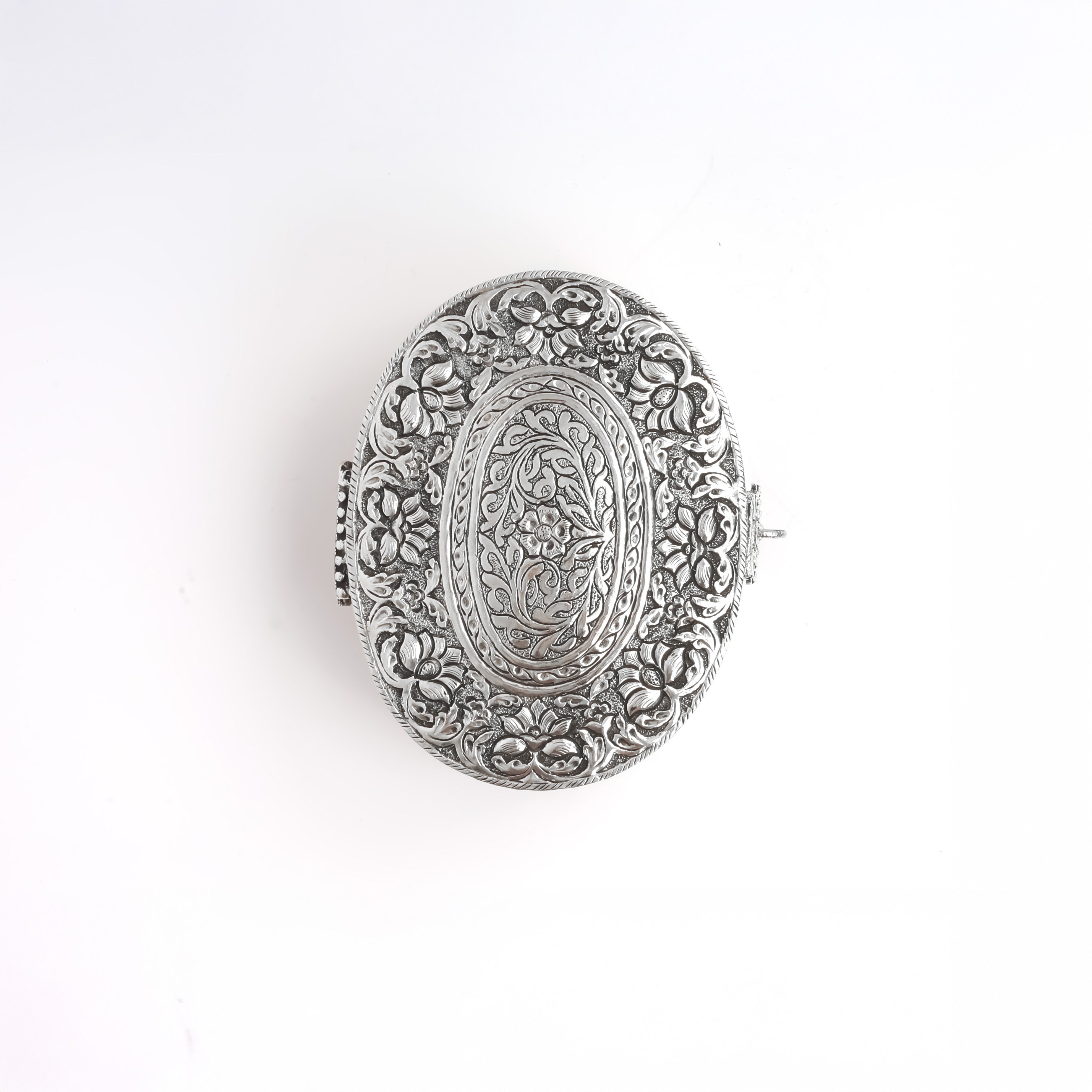 German Silver Oval Multi-Utility Box