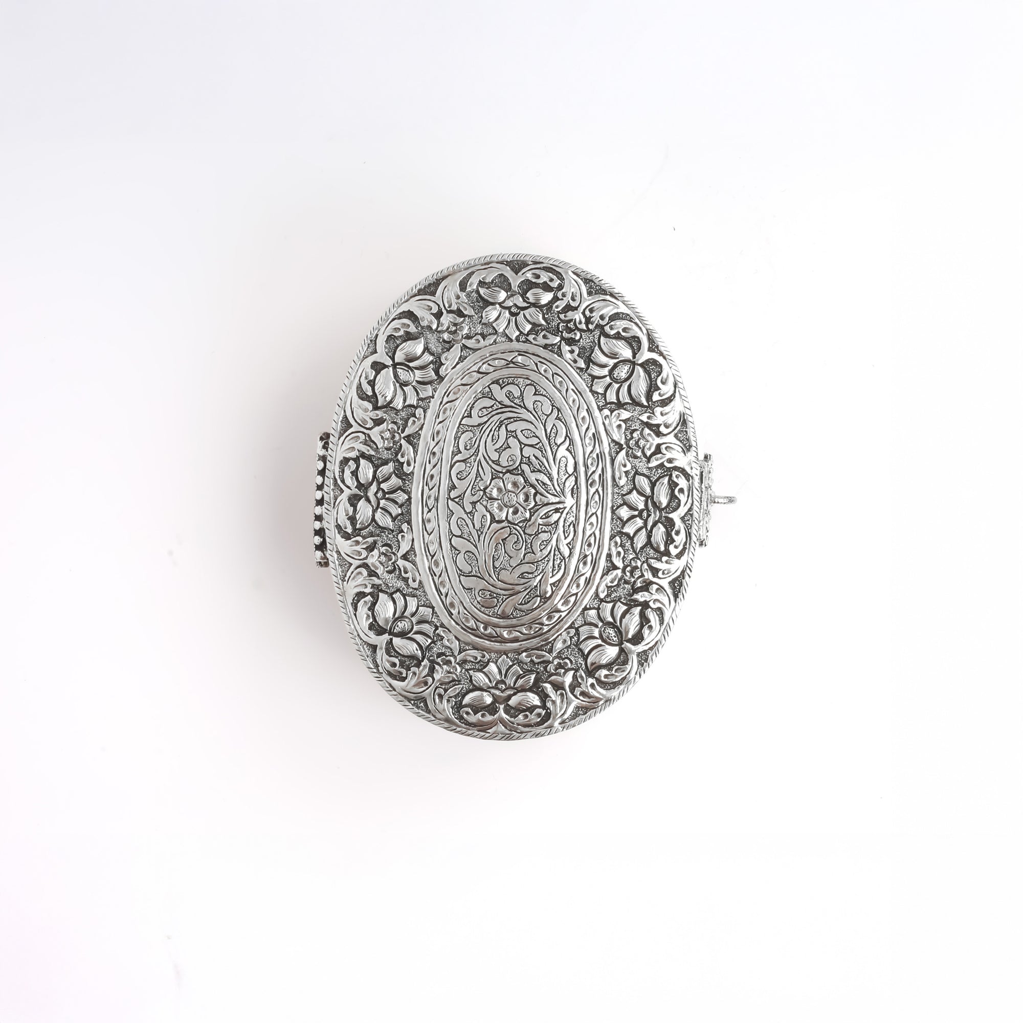 Utility Box Silver German Silver Oval Multi-Utility Box – Natriel
